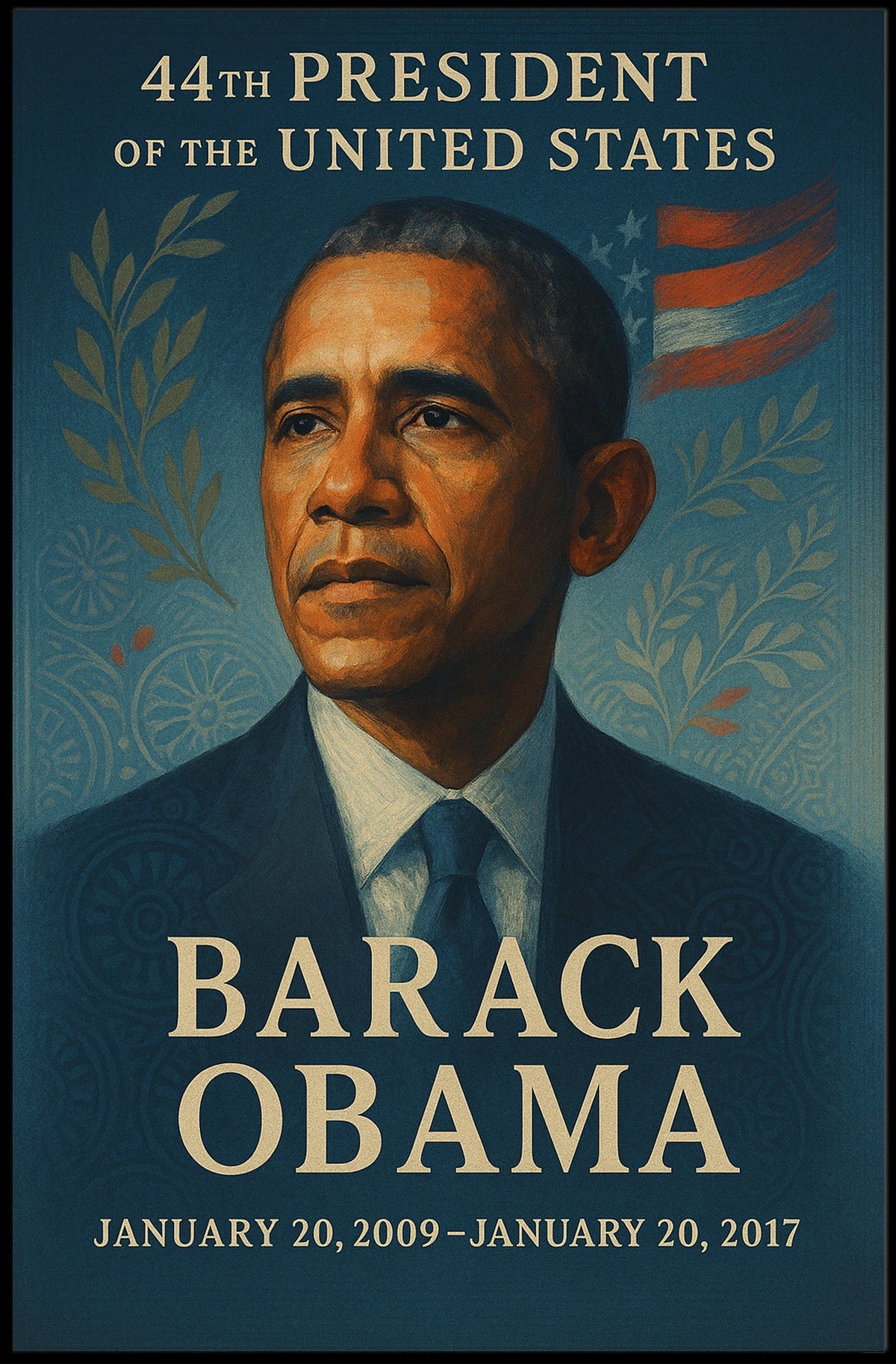 Obama Inspirational Leadership Historical Presidential Poster