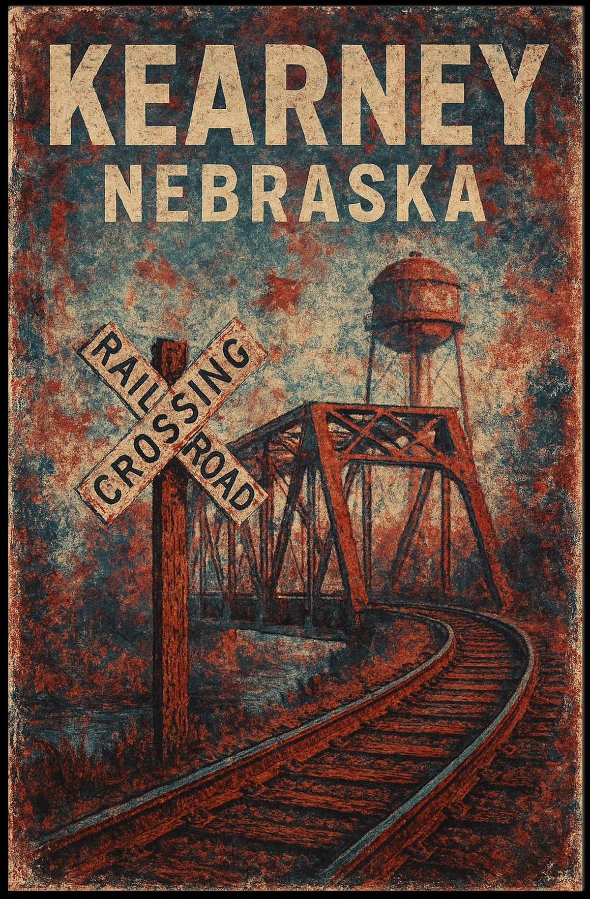 Kearney Railroad Nostalgia Vintage Americana Poster