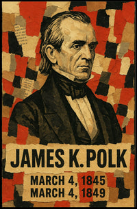 James K. Polk 11th President of the United States Layered paper Collage Poster