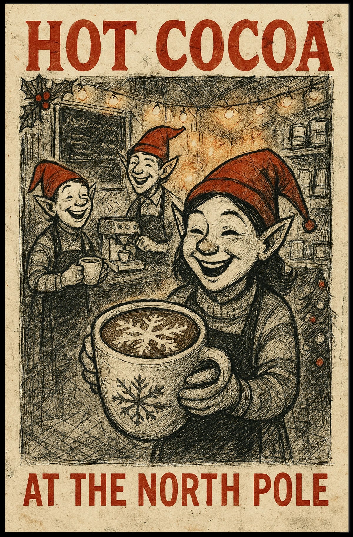 Hot Cocoa At The North Pole Poster