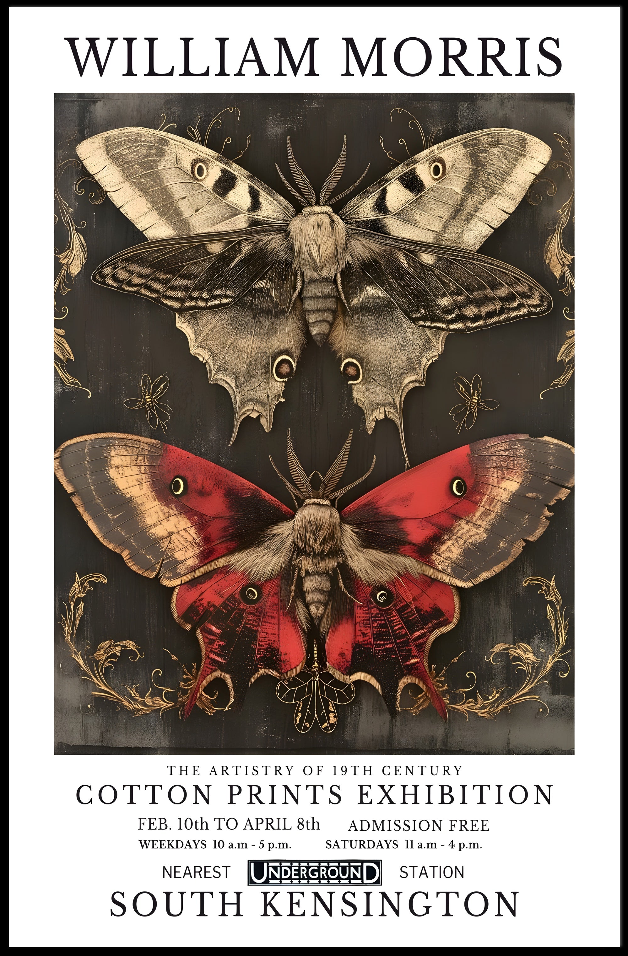 William Morris Exhibition: Detailed Artistic Poster
