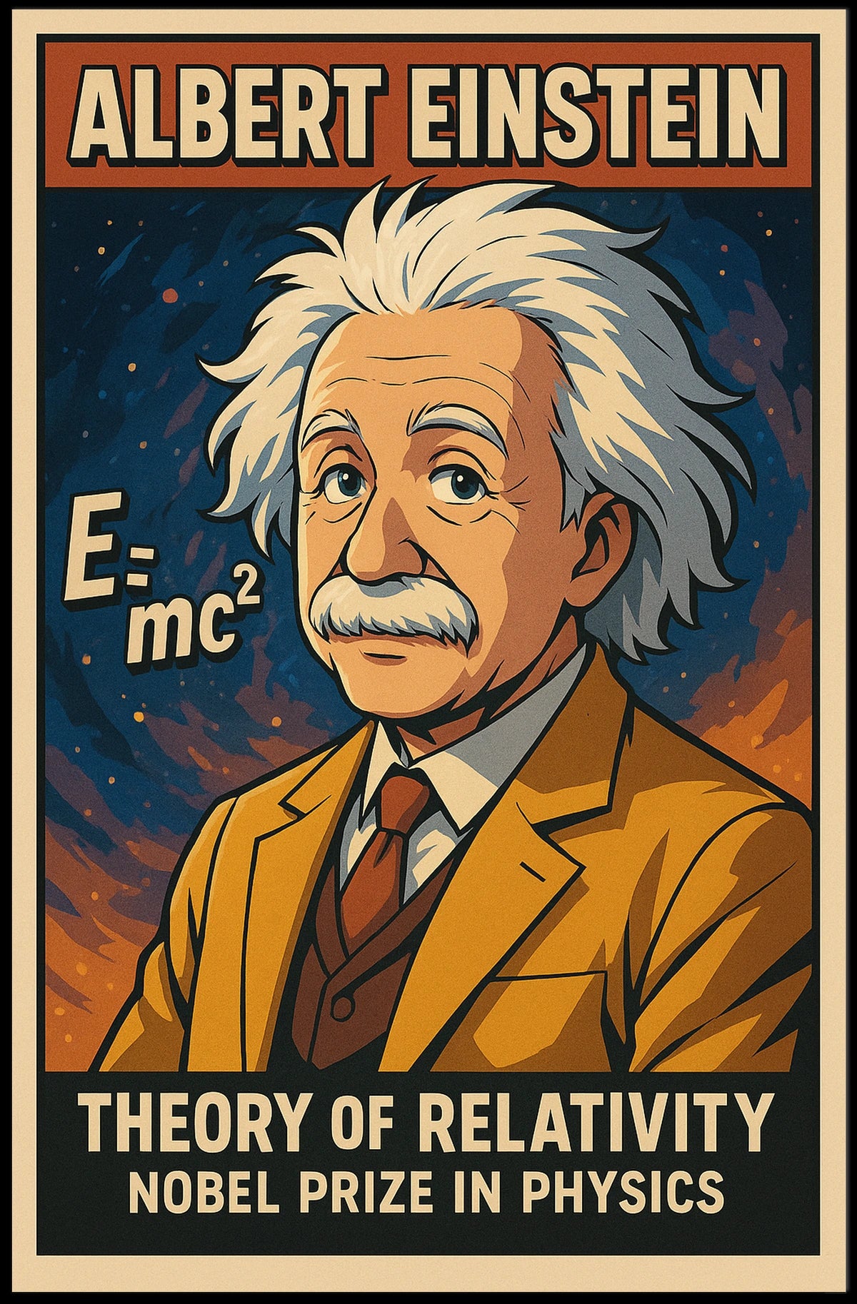 Einstein Relativity Vintage Scholarly Poster