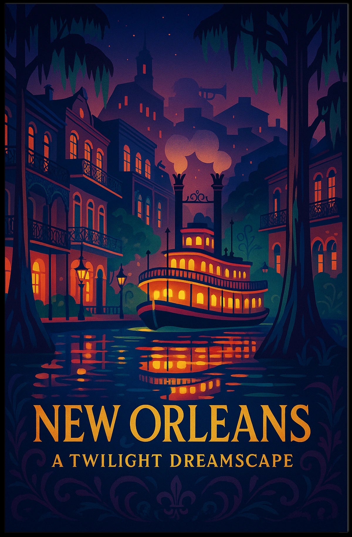 New Orleans A Twilight Dreamscape Poster