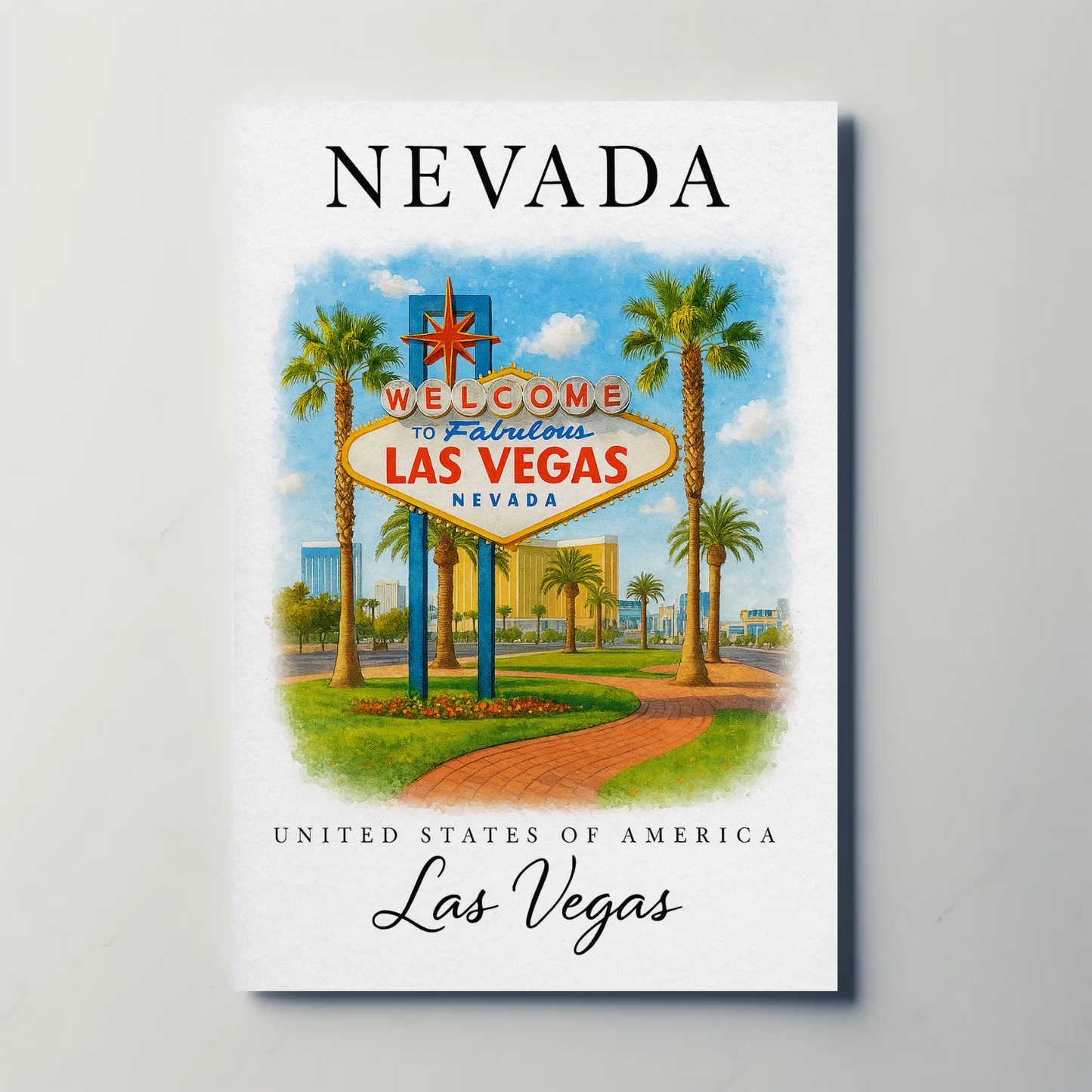Nevada, Las Vegas Signature Series Vintage Travel Poster