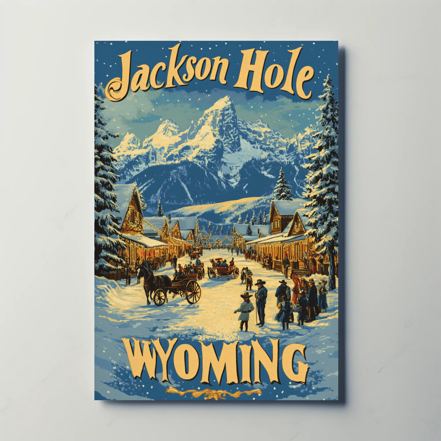 Jackson Hole Wyoming Vintage Poster Winter