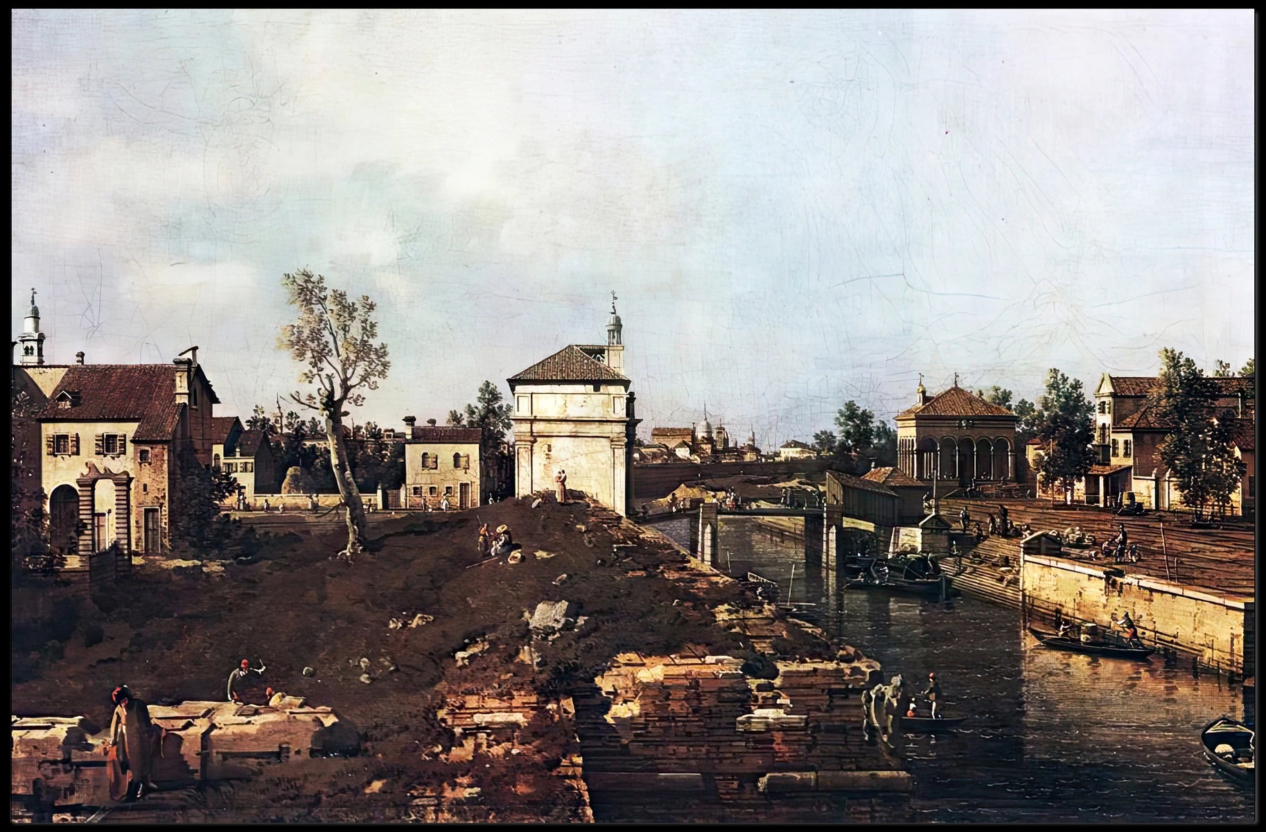 Italian Canal Scene: Nostalgic 18th Century Urban or Cityscape Poster