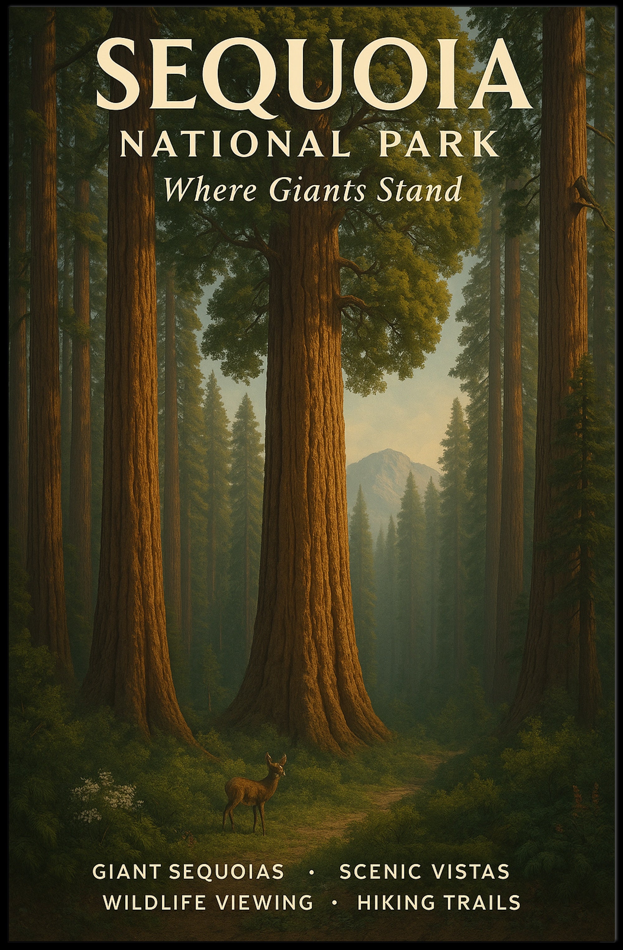 Sequoia National Park Where Giants Stand Poster