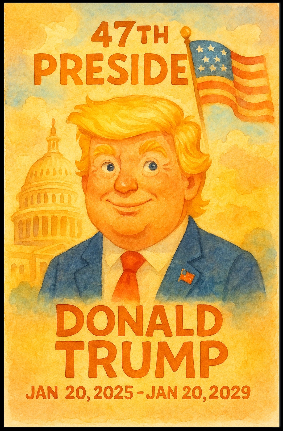 Donald Trump Optimism Pop Art Patriotic Poster