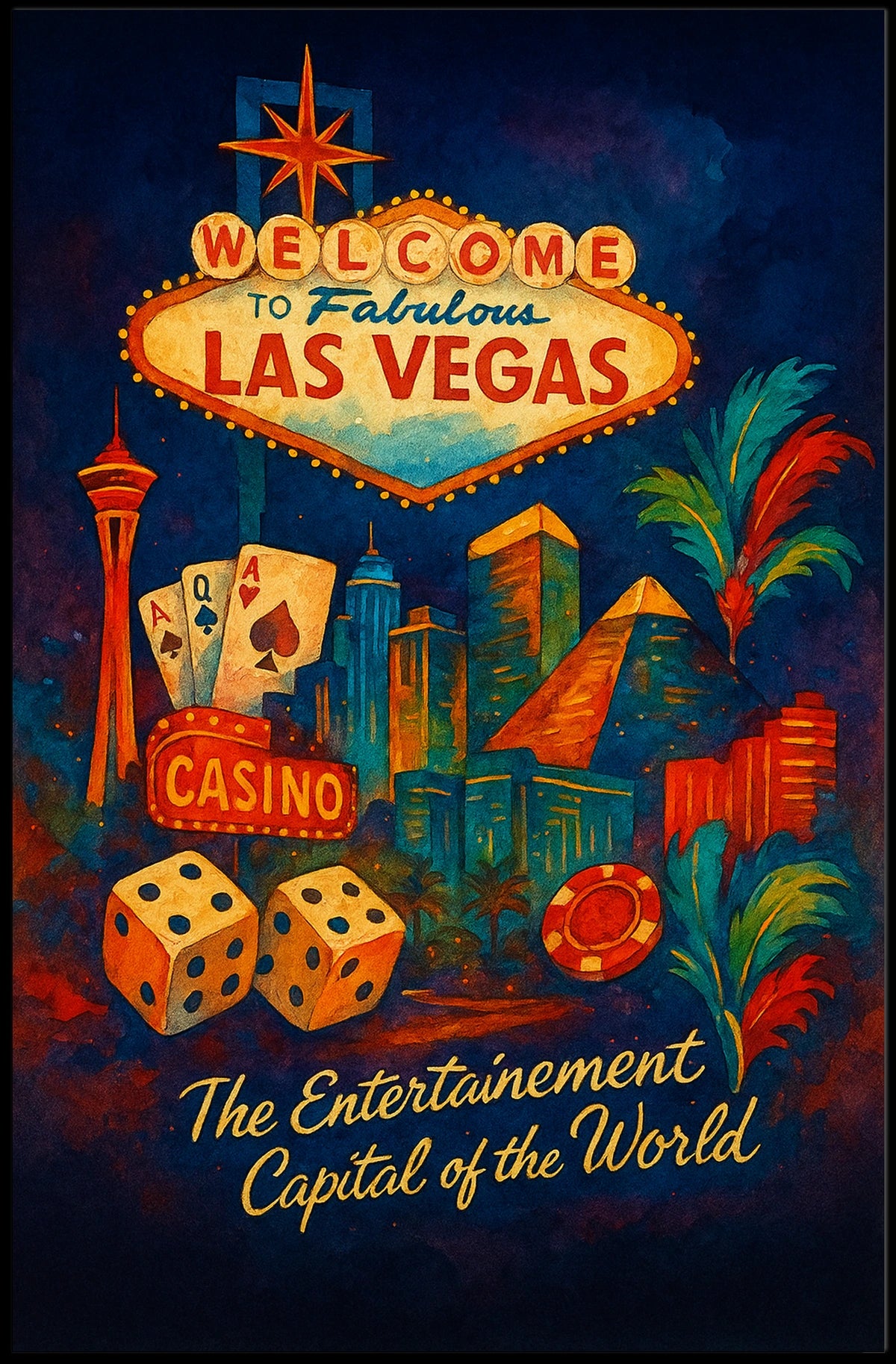 Welcome to Fabulous Las Vegas Poster for Home Decor Fans
