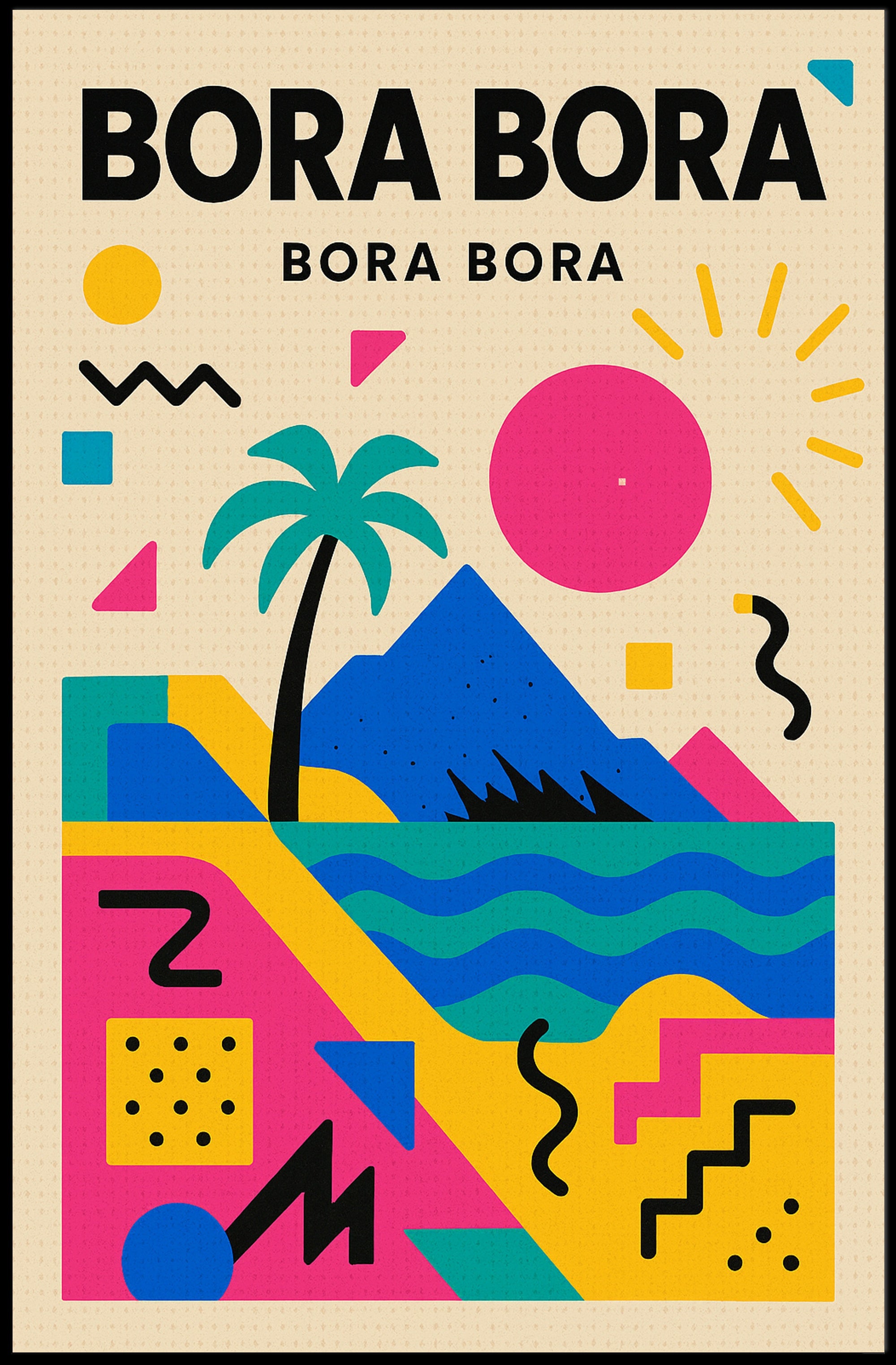Bora Bora Island Abstract Poster PosterGoat