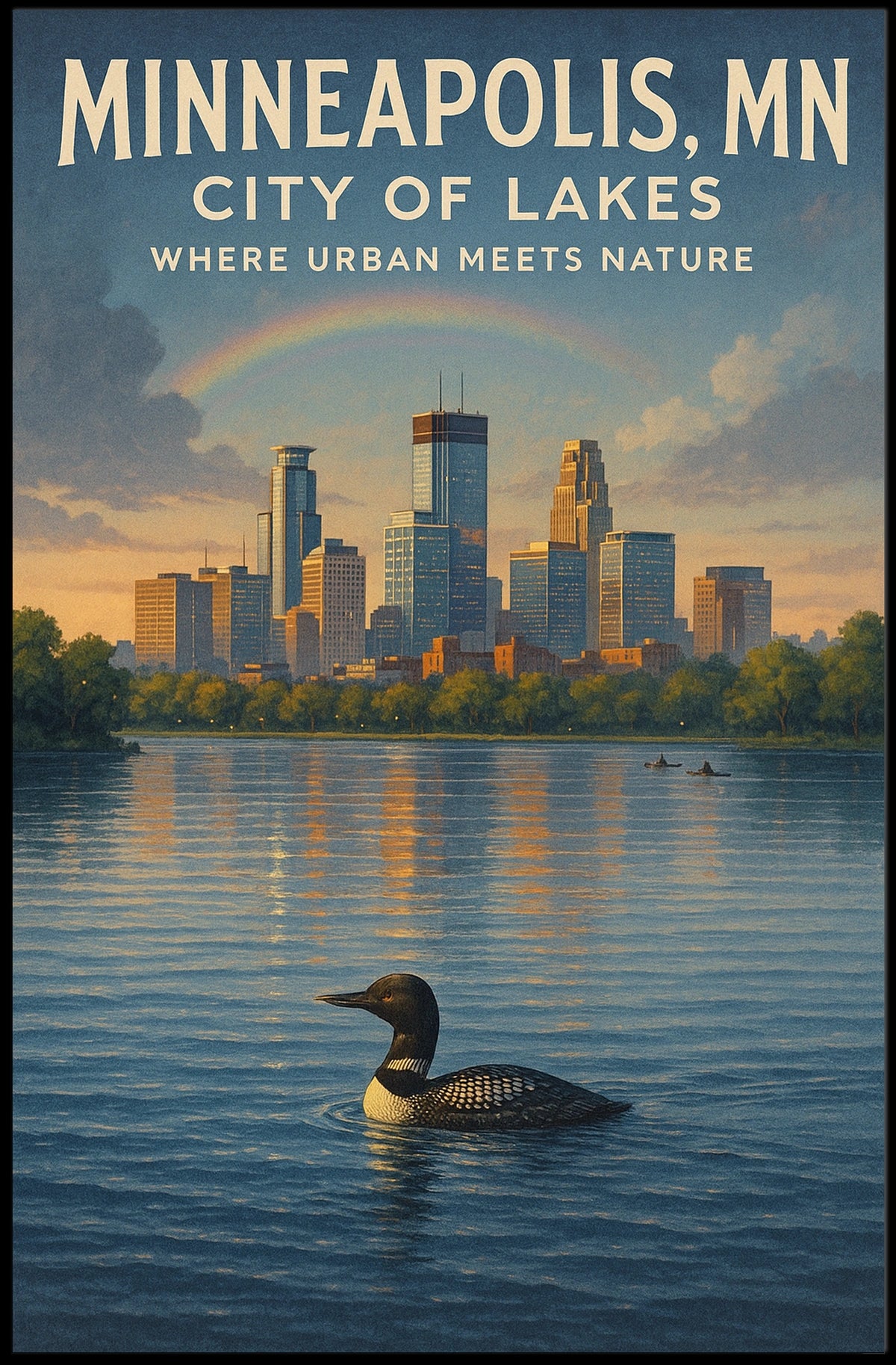 Minneapolis City of Lakes Poster