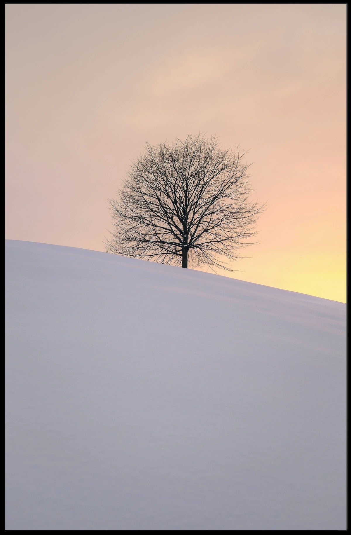 Winter Serenity Minimalist Landscape Art Poster