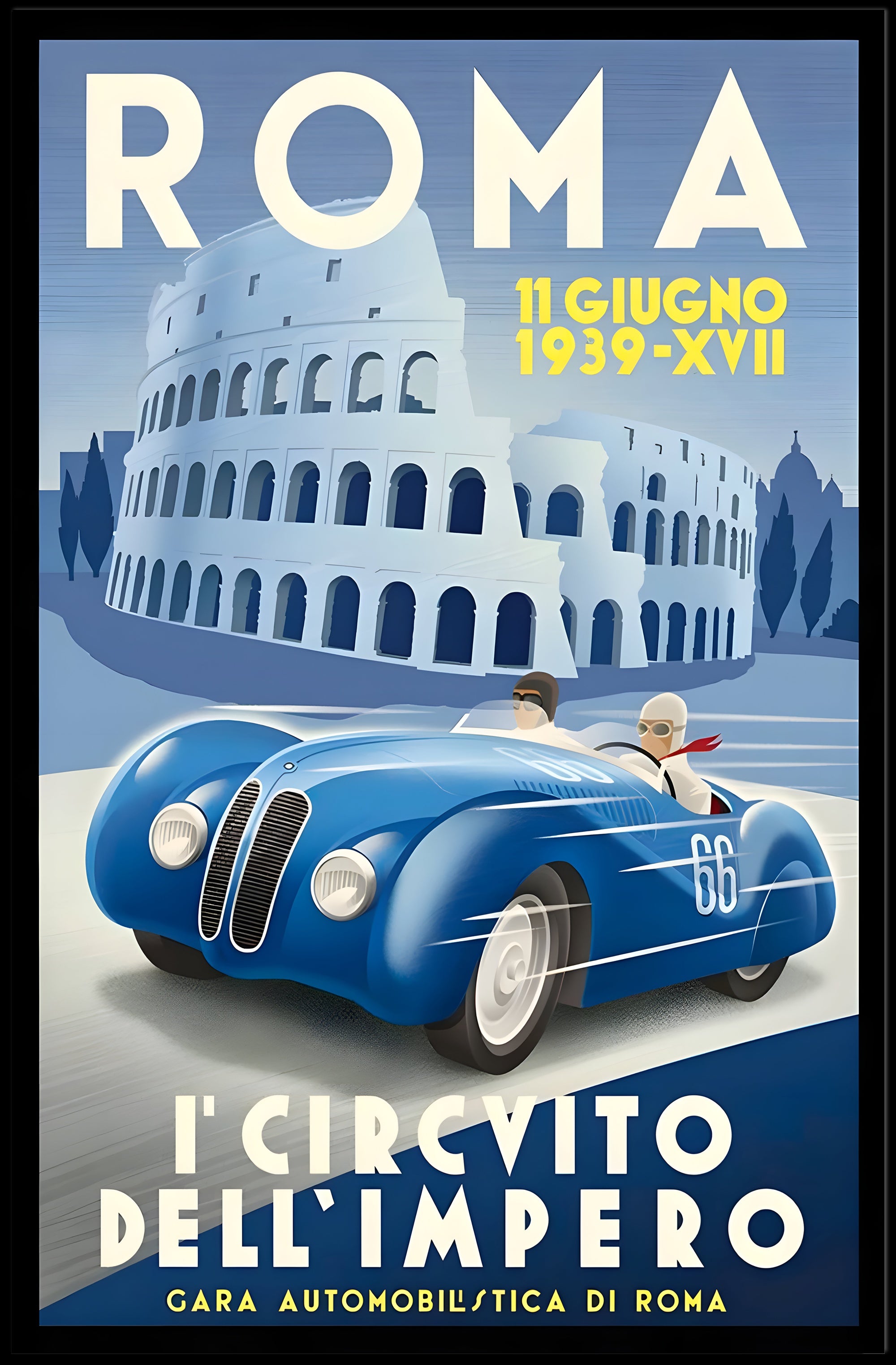 Historic Rome Car Race Poster