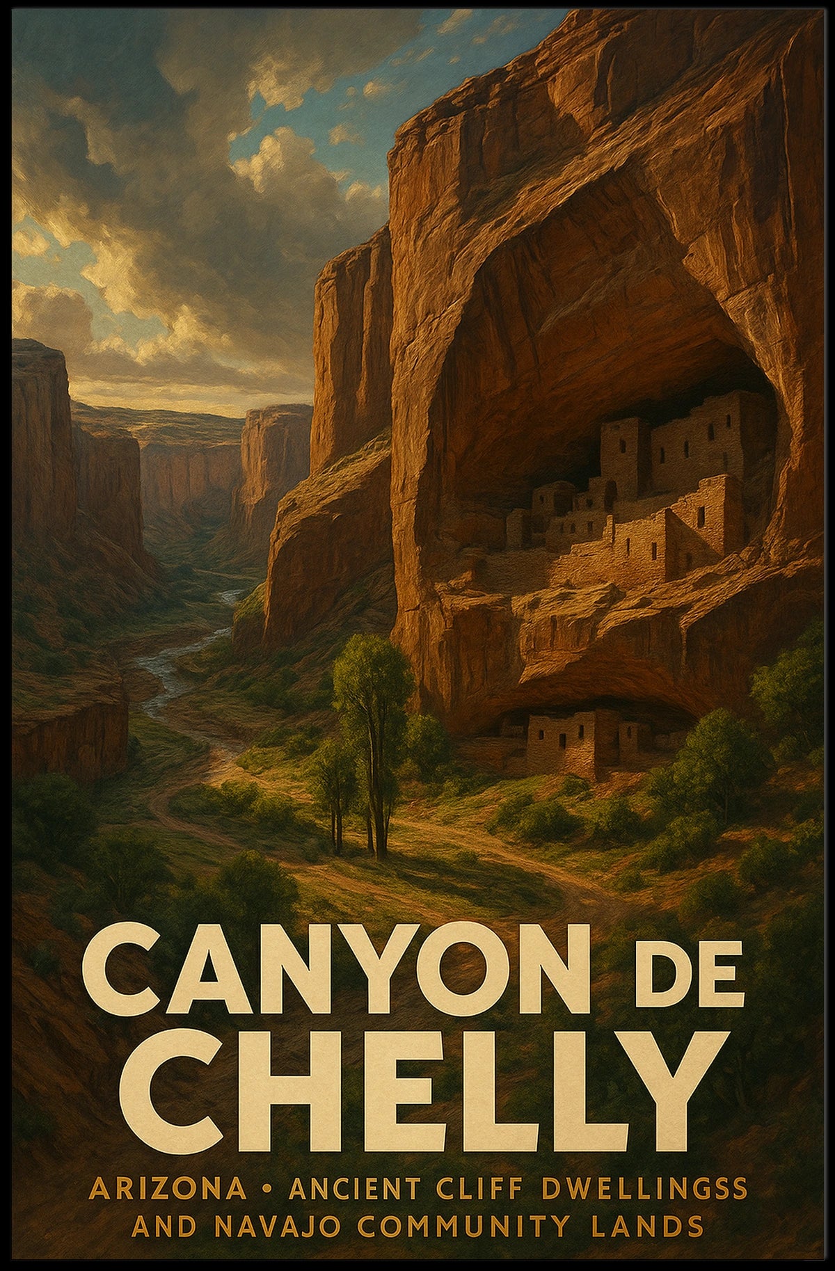 Canyon De Chelly Scenic Vintage Southwest Collectors Poster