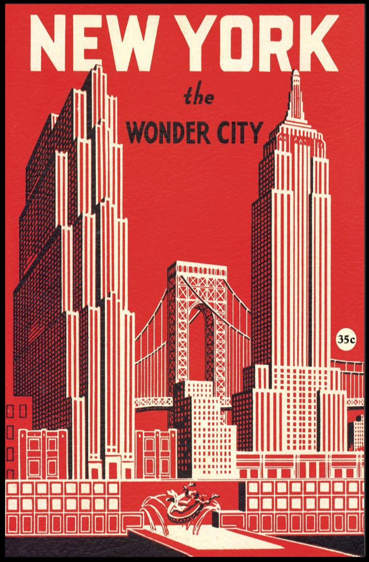 New York City Architecture Poster Vintage Wall Art For NYC