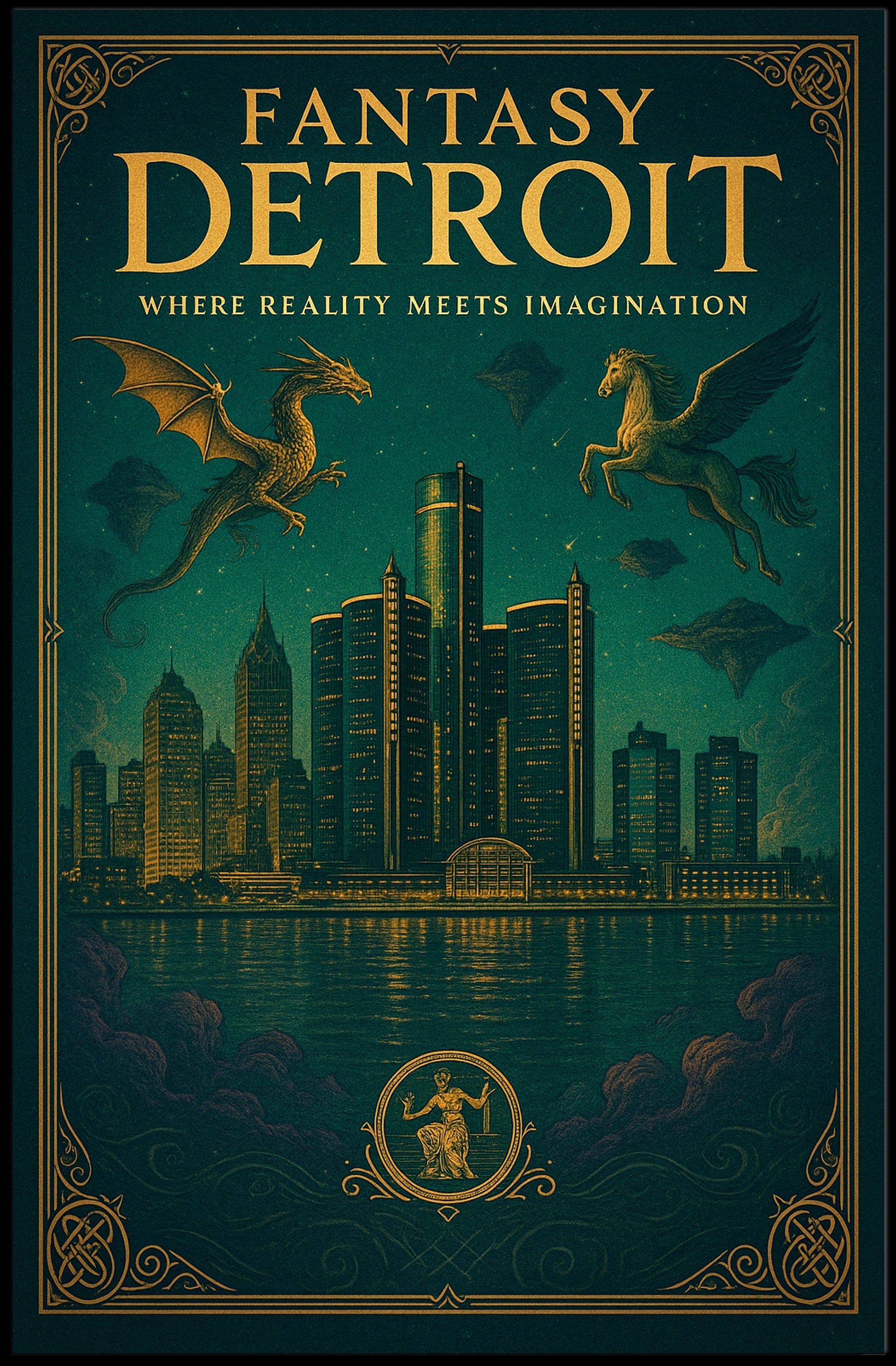 Fantasy Detroit Poster PosterGoat