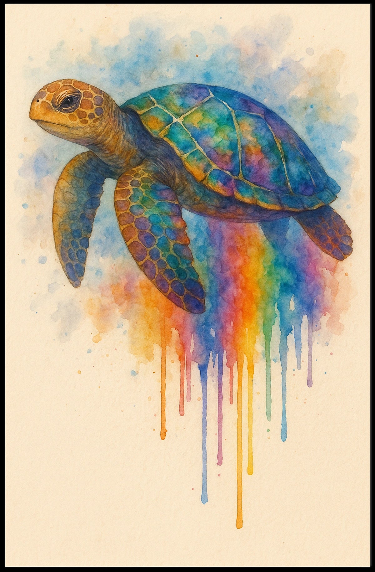 Vibrant Sea Turtle Poster