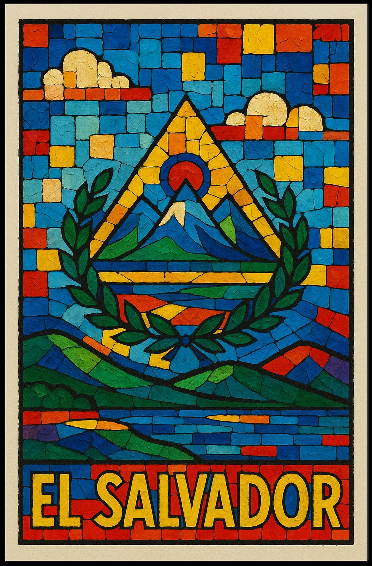 El Salvador A Vibrant Mosaic Poster