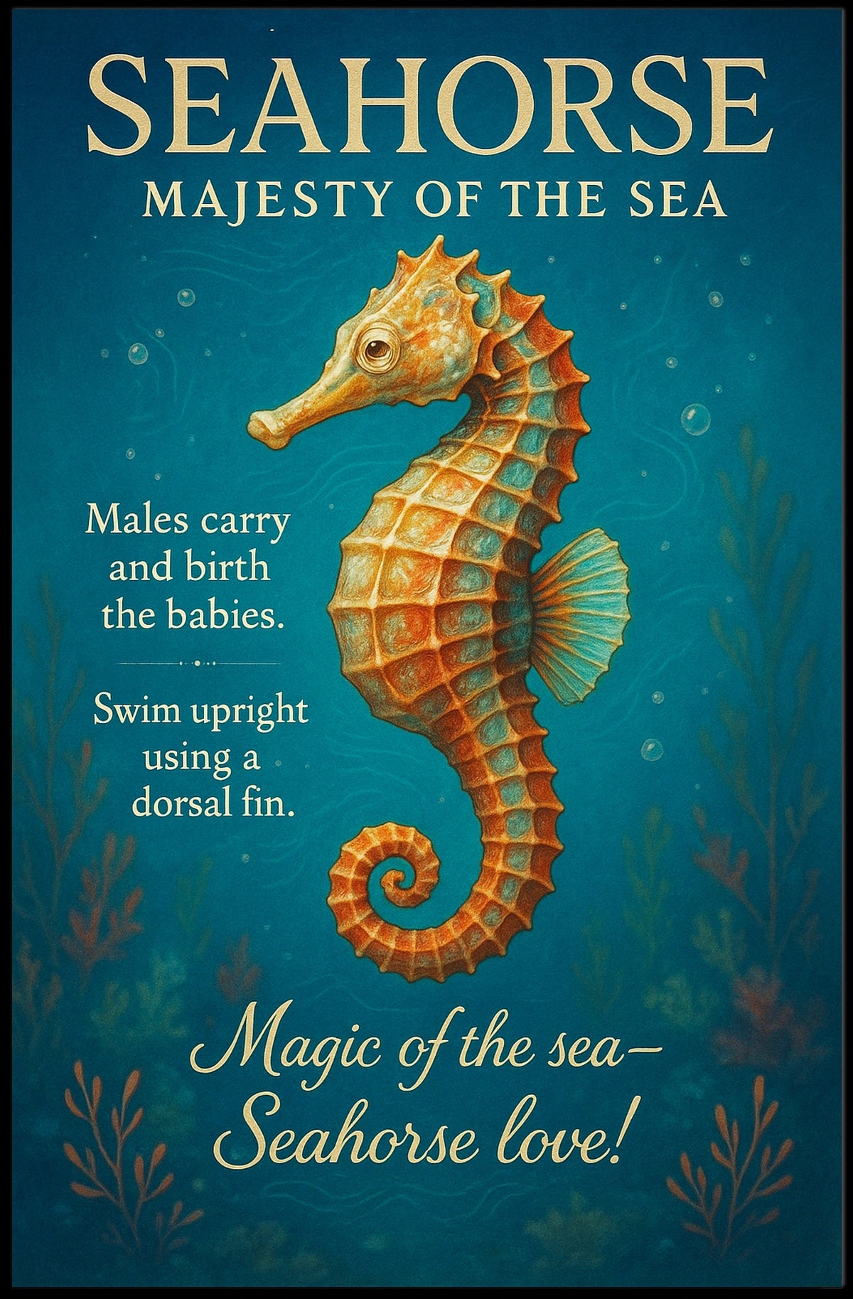 Seahorse Majesty of the Sea Poster