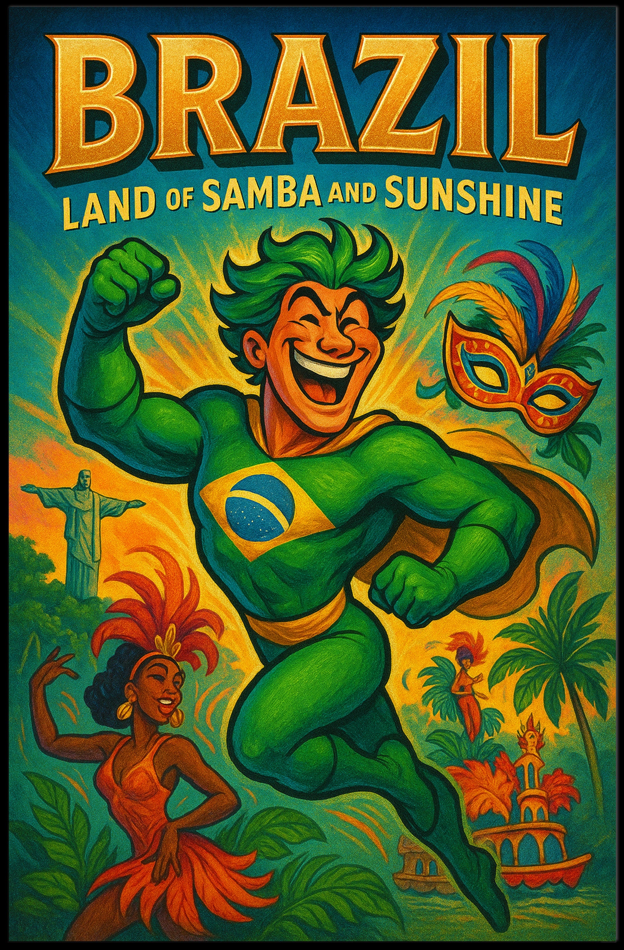 Brazil Land Of Samba And Sunshine Poster