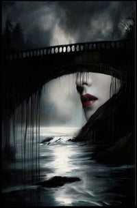 Haunting Surrealism Landscape Bridge Artistic Poster PosterGoat