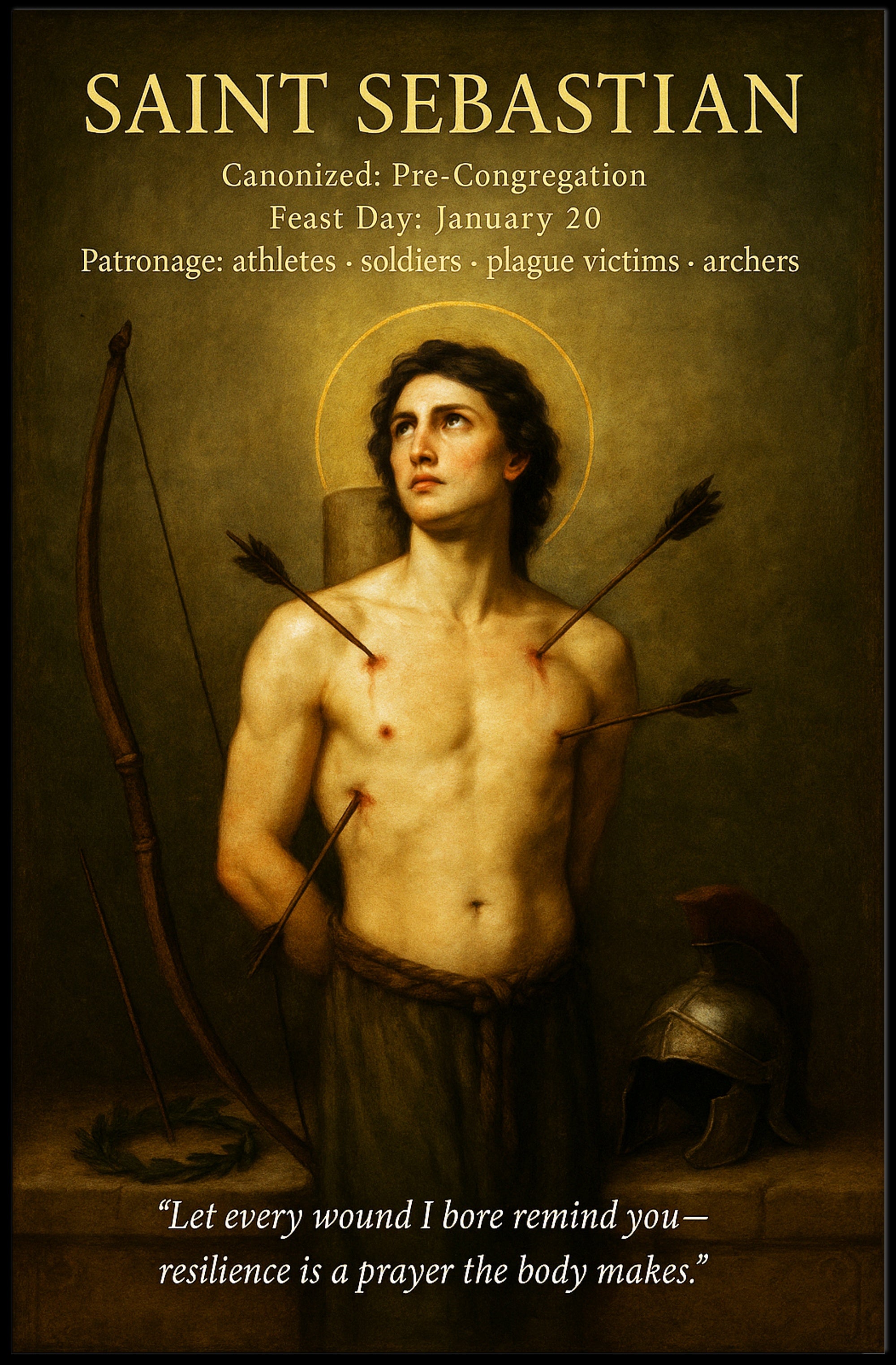 Saint Sebastian Resilience and Martyrdom Poster PosterGoat