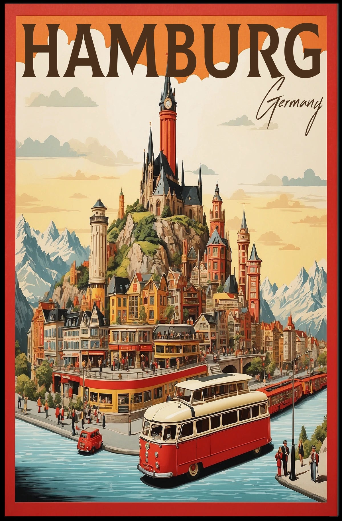 Hamburg A Vibrant Cityscape Poster