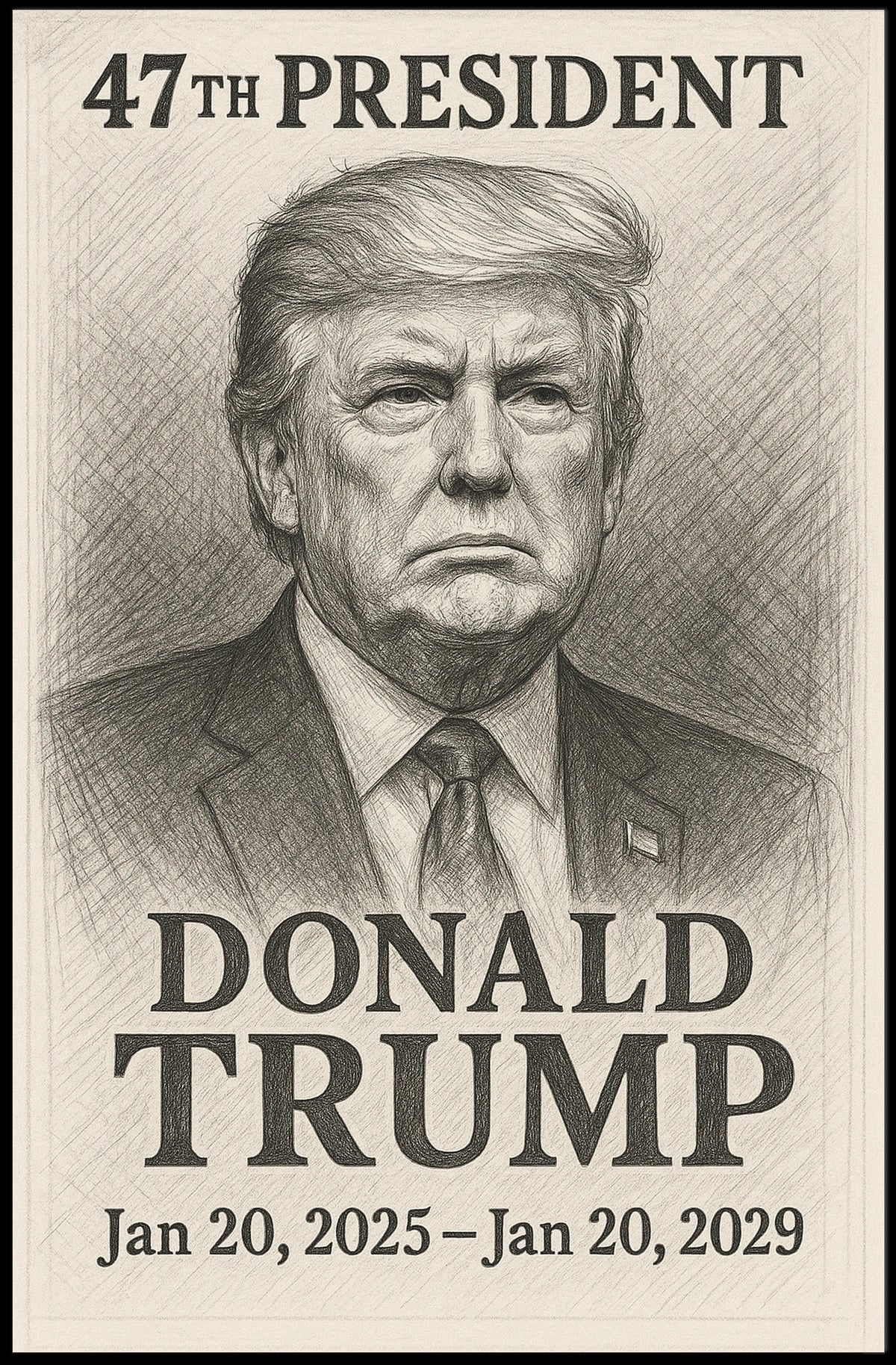 Trump Portrait Photography Realism Patriotic Poster