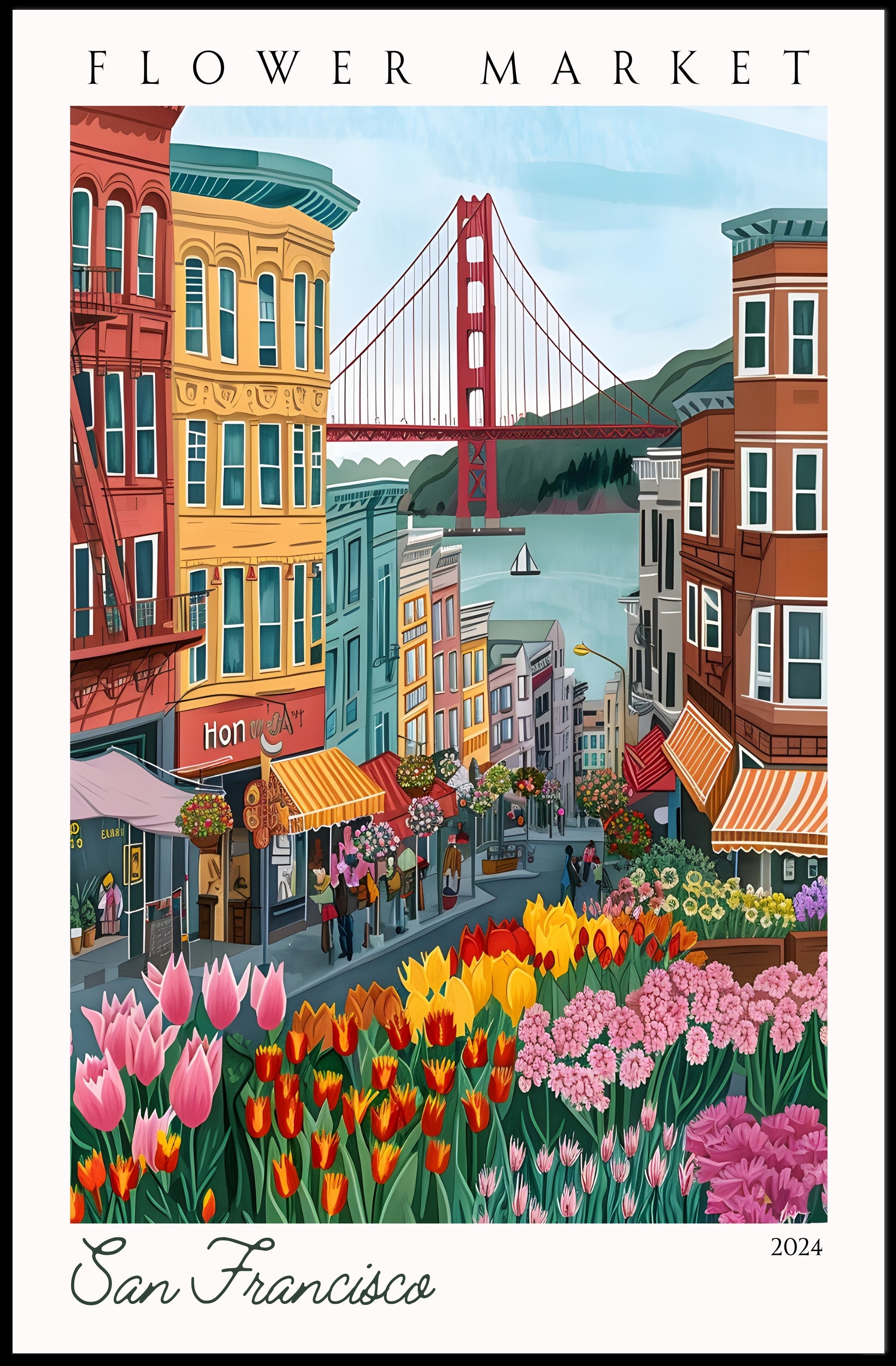 San Francisco Flower Market Poster PosterGoat