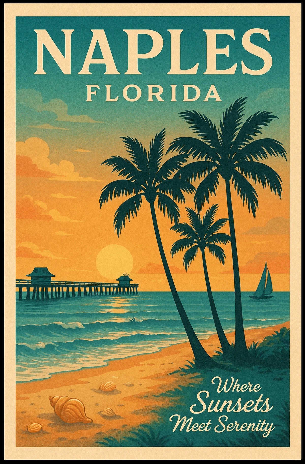 Naples, Florida Where Sunsets Meet Serenity Poster
