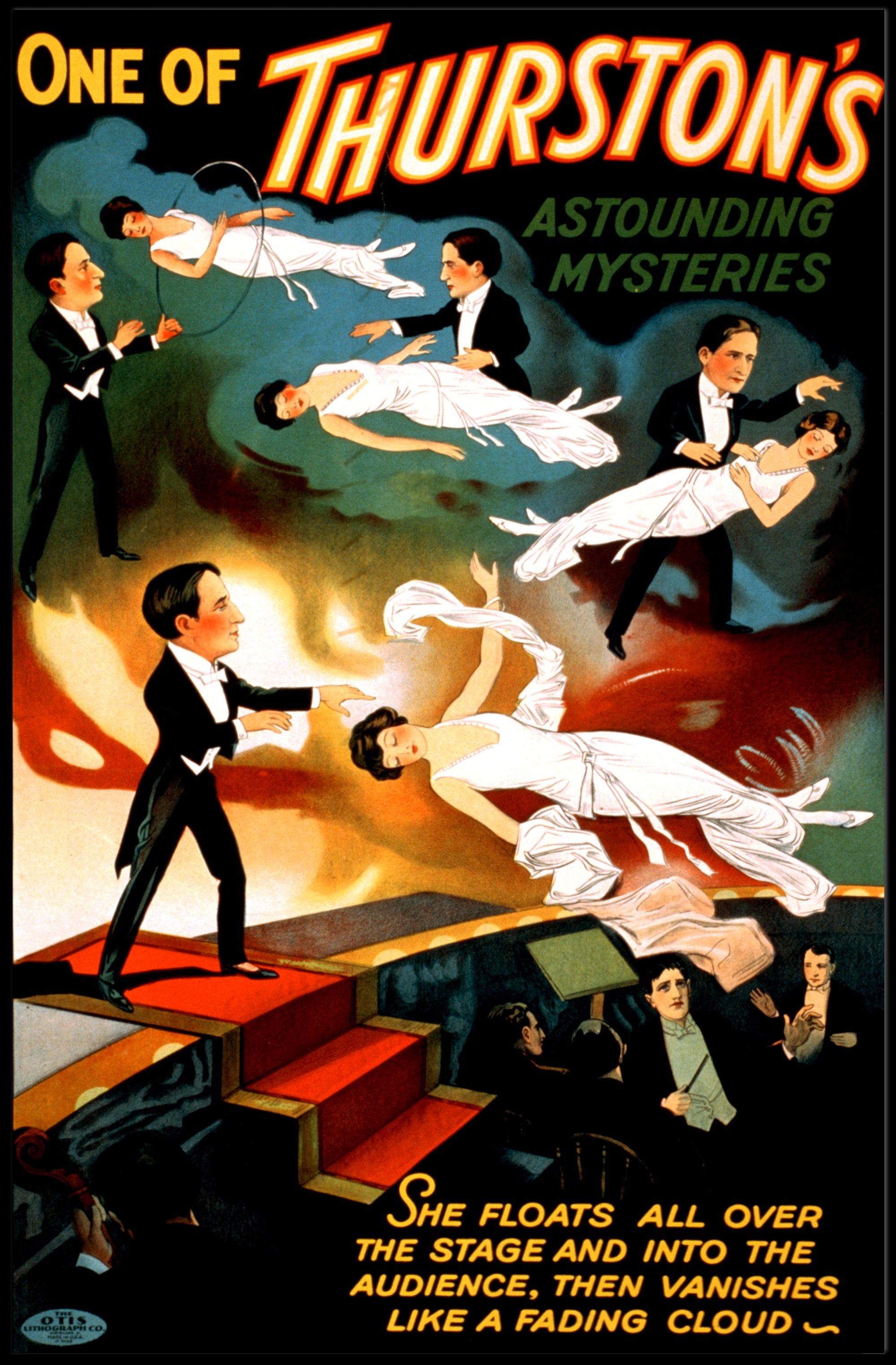 Thurston's Astounding Mysteries Vintage Illusion Cultural Poster