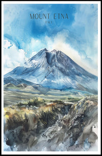 Mount Etna Illustration Poster PosterGoat