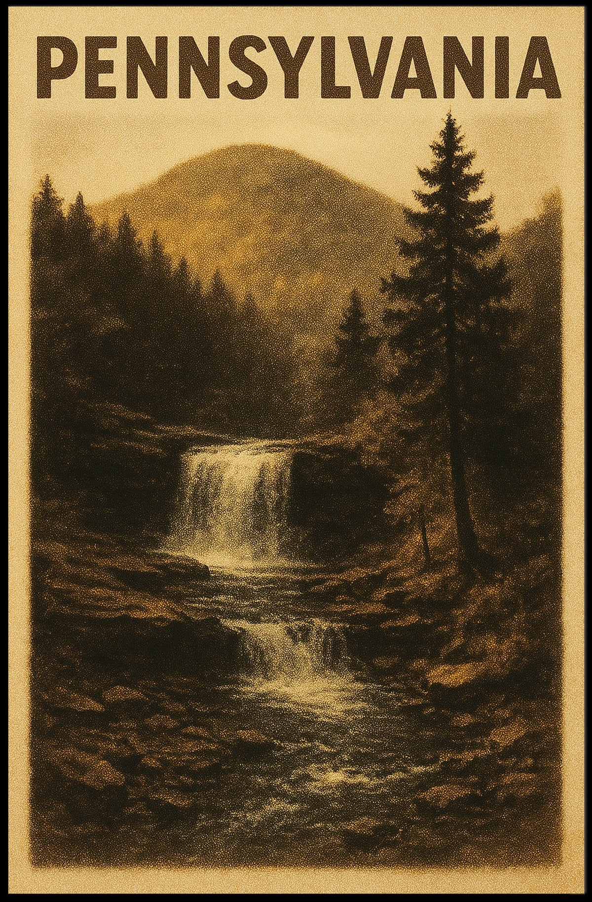 Pennsylvania Scenic Waterfall Poster