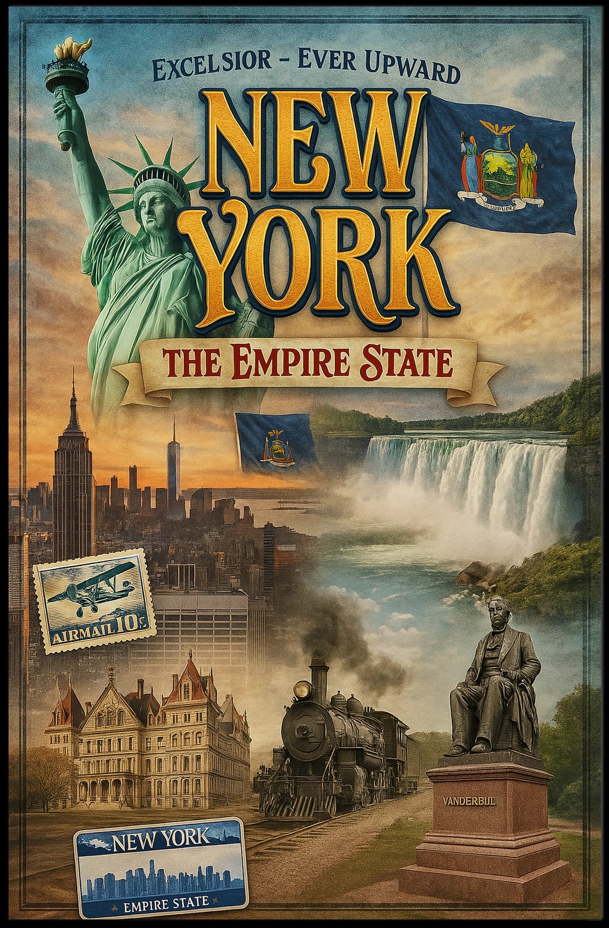 New York City Nostalgic Charm Poster Vintage Wall Art