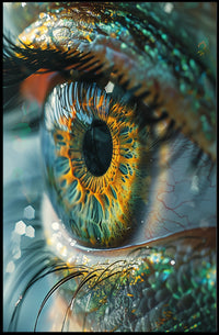 Mesmerizing Photorealistic Eye Poster with Vibrant Colors PosterGoat