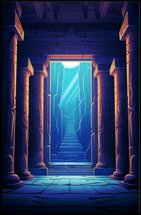 Ancient Temple Fantasy Adventure Art Poster