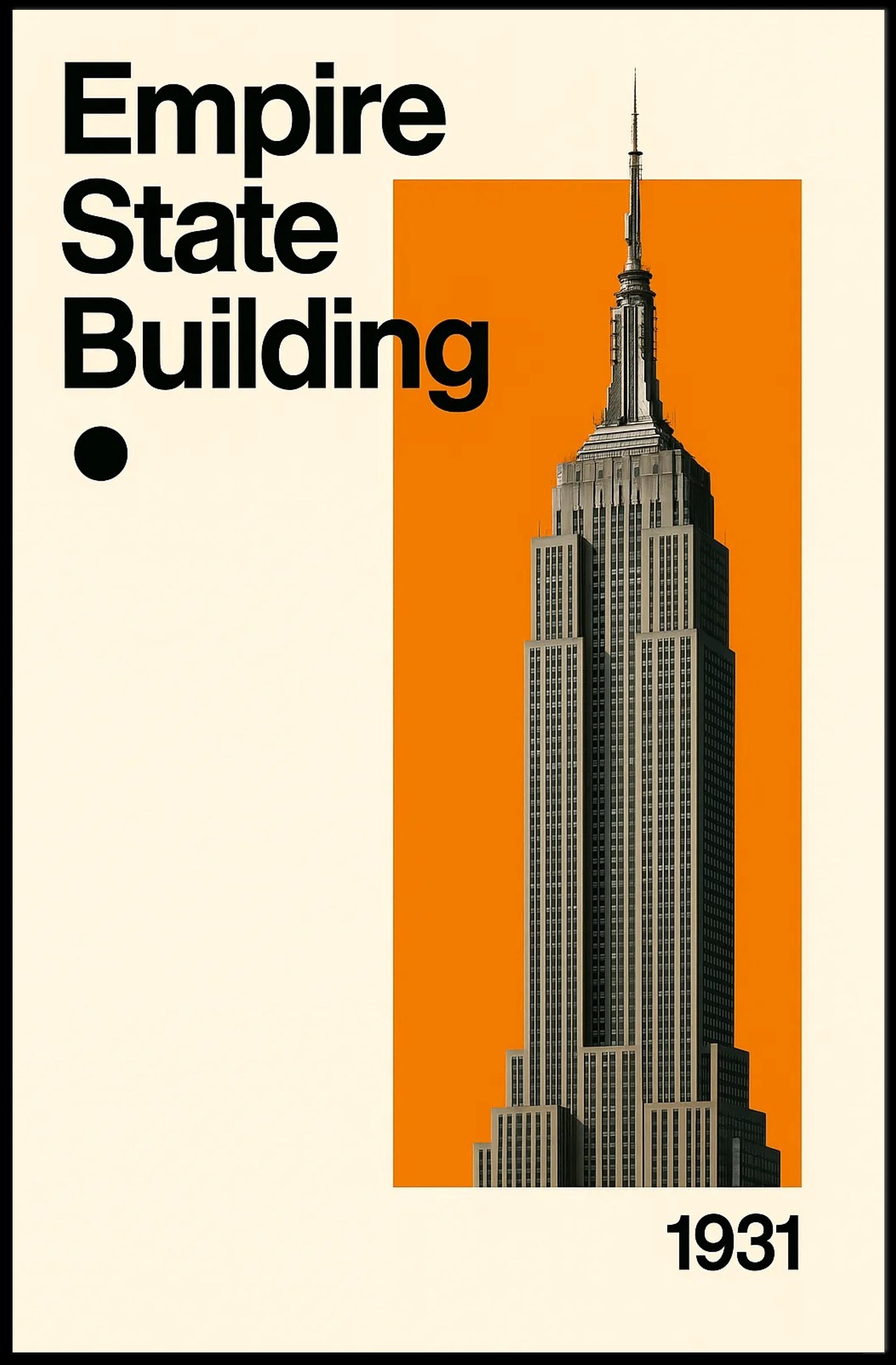 Empire State Building Art Deco Travel Poster