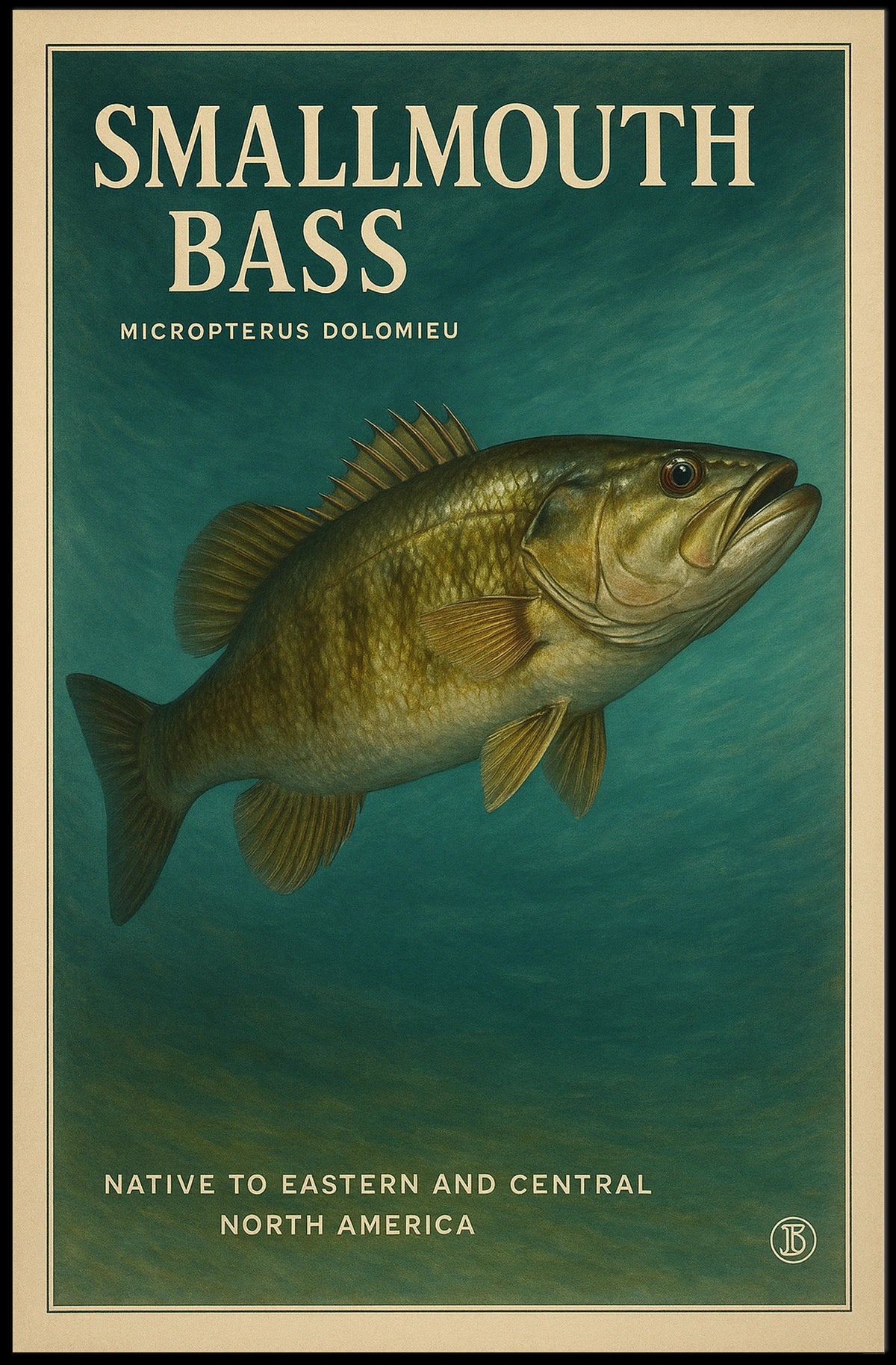 Smallmouth Bass Native Fish of North America Poster