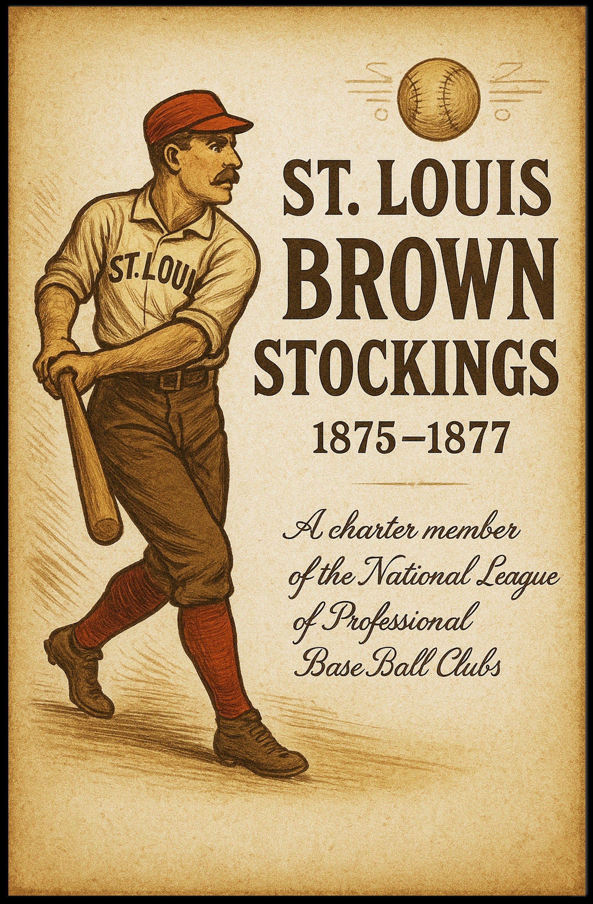 St. Louis Brown Stockings 18751877 Poster PosterGoat