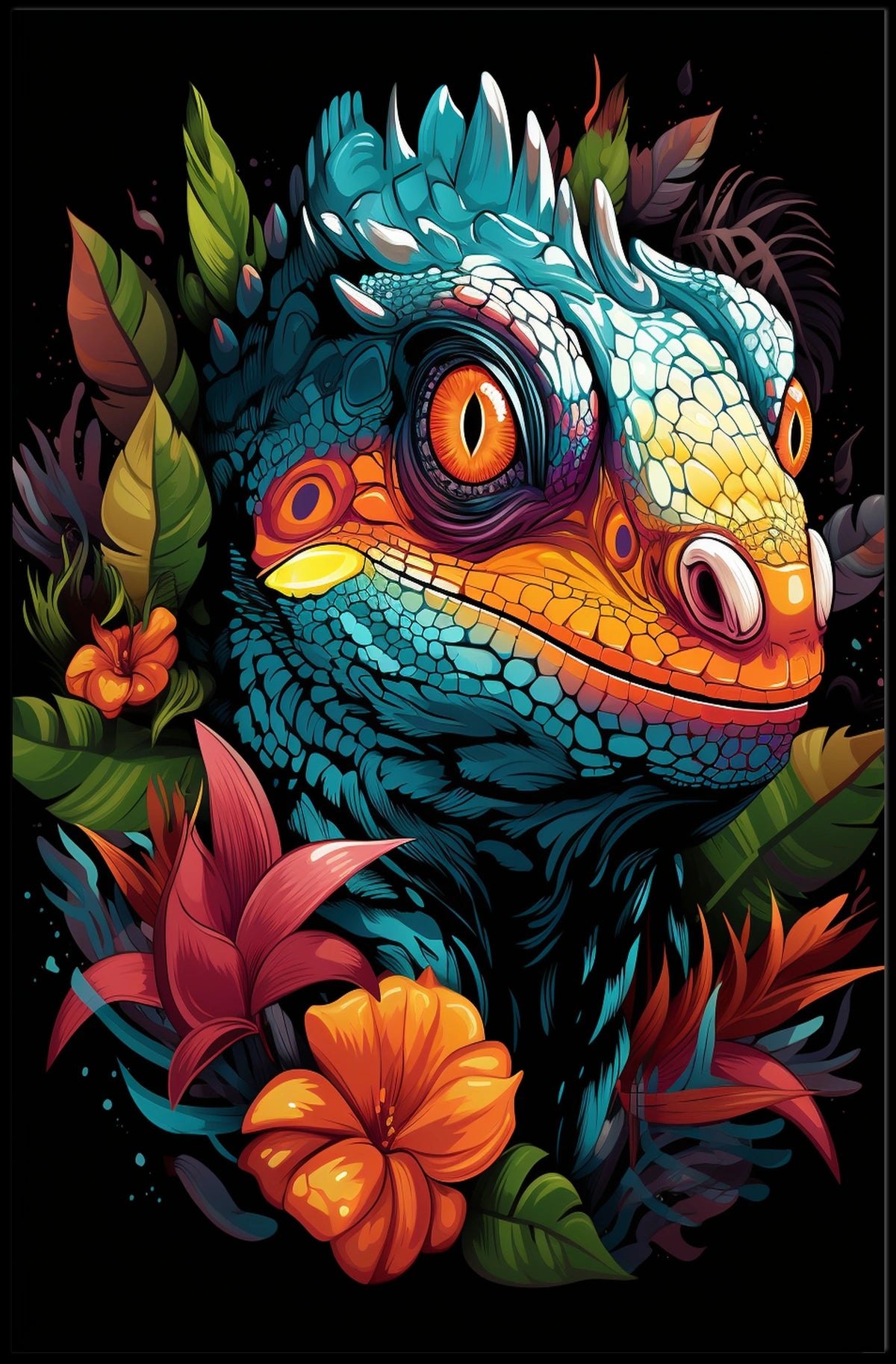 Vibrant Reptile Art Poster