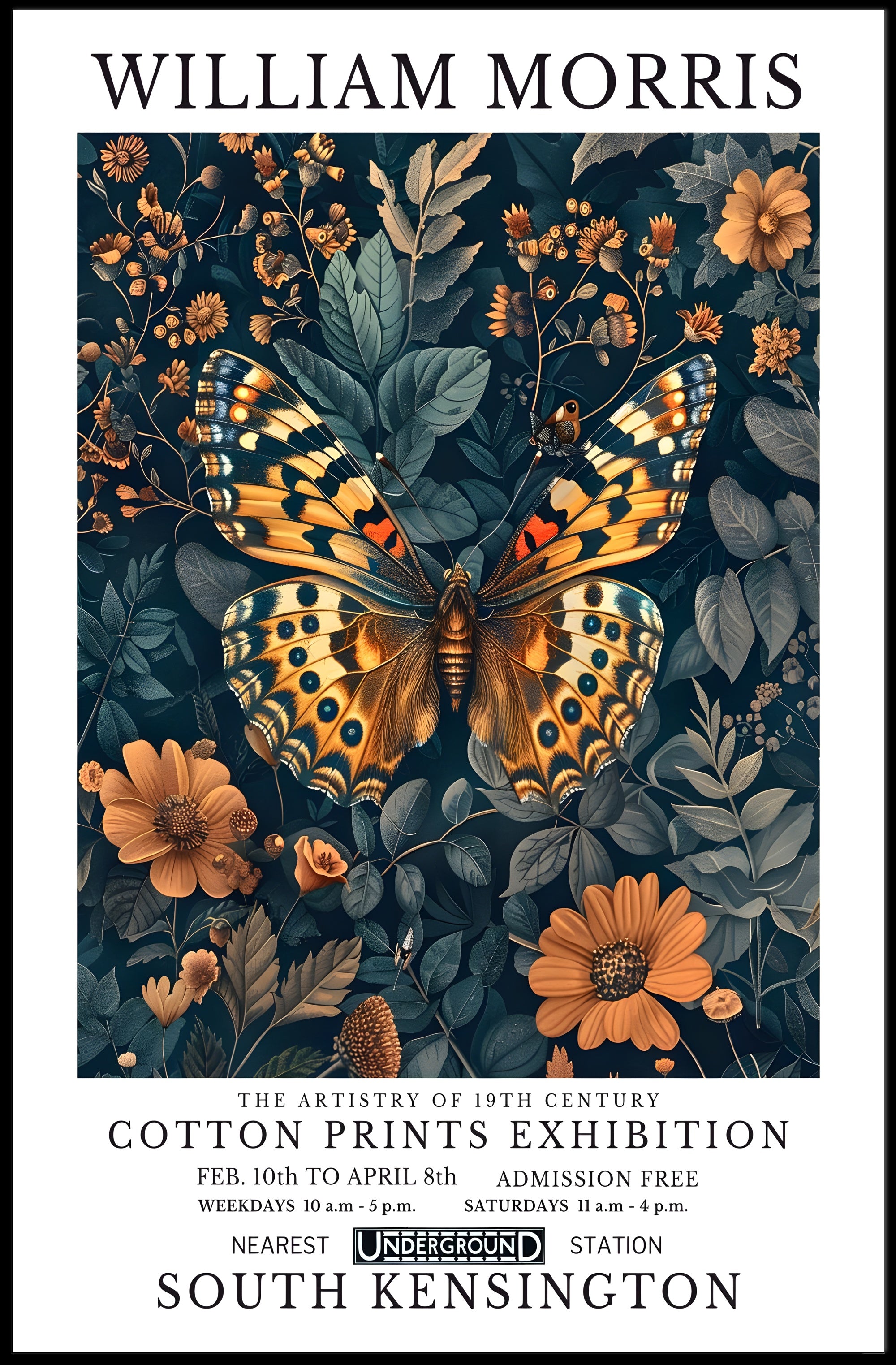 William Morris Exhibition Cotton Prints Cultural or Heritage Poster