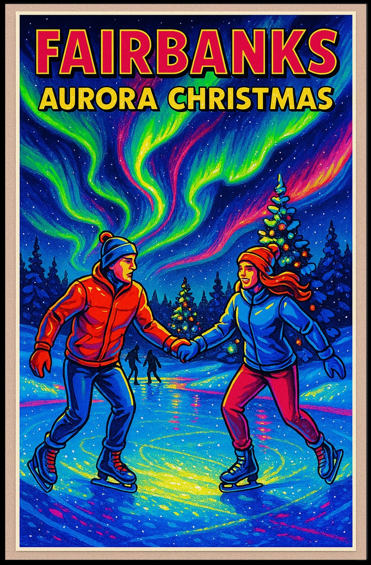 Fairbanks Aurora Christmas Poster