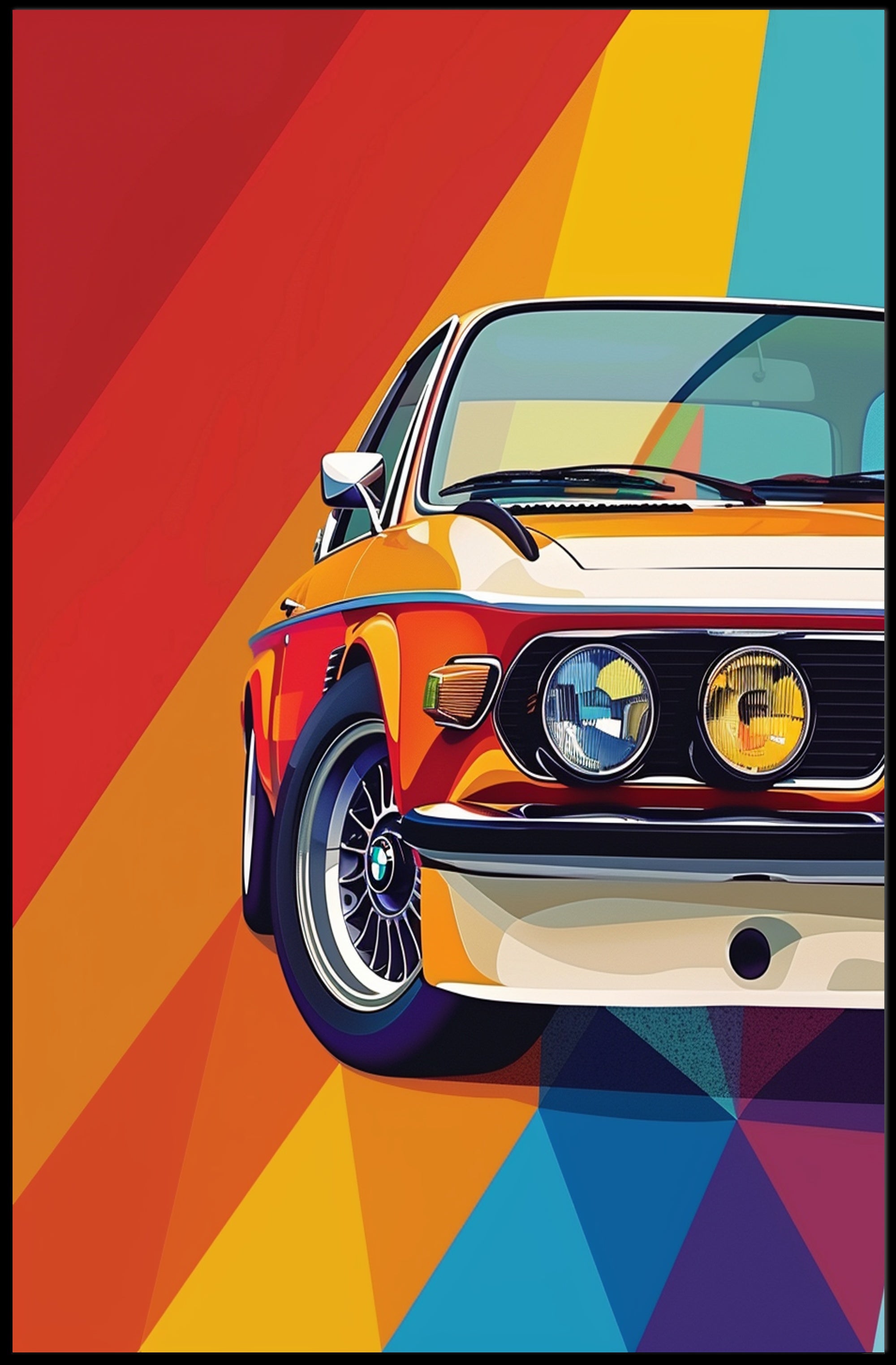 Classic Car Pop Art Poster with Retro Aesthetic PosterGoat