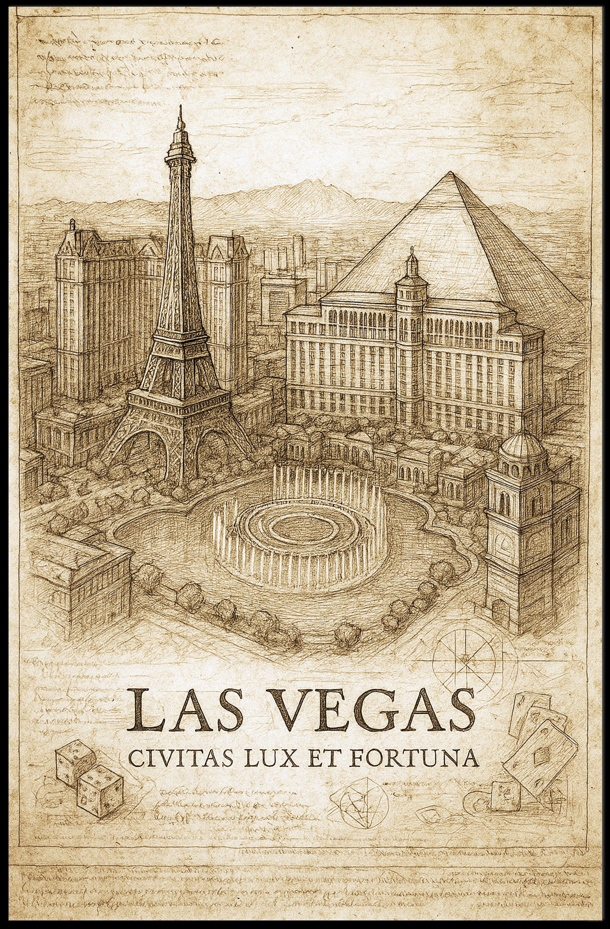 Las Vegas Civitas Lux et Fortuna Poster PosterGoat