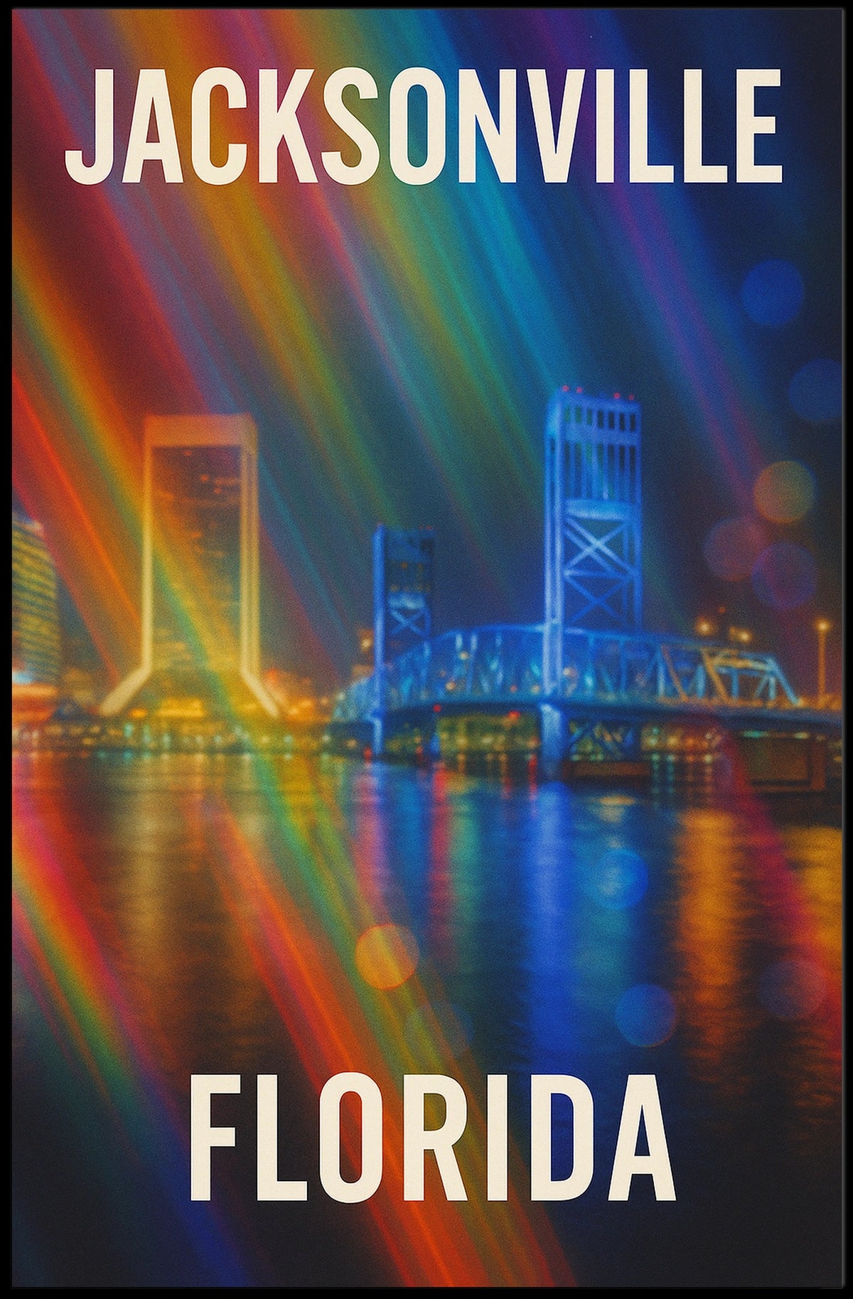 Jacksonville Cityscape Photo Realism Wanderlust Poster