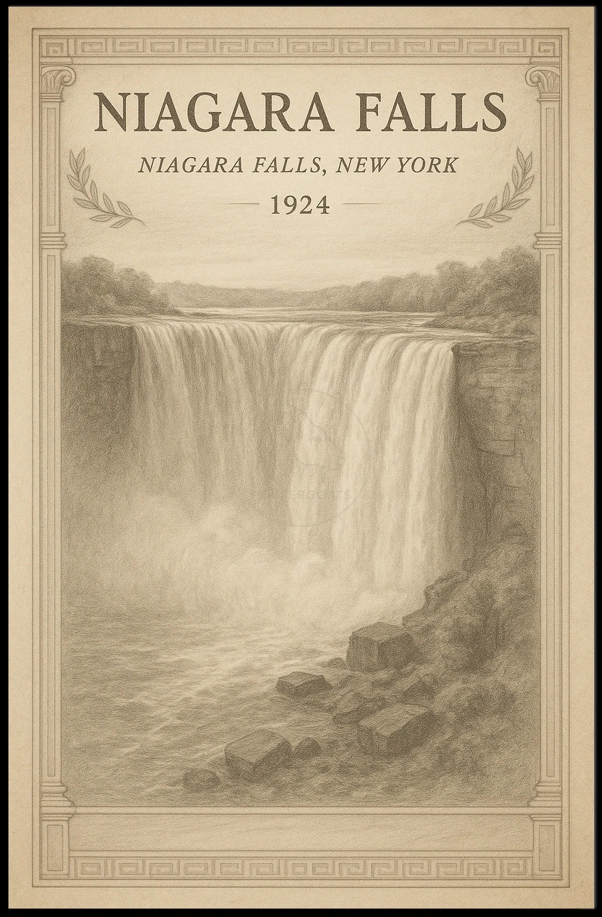 Vintage Niagara Falls 1924 Travel Poster