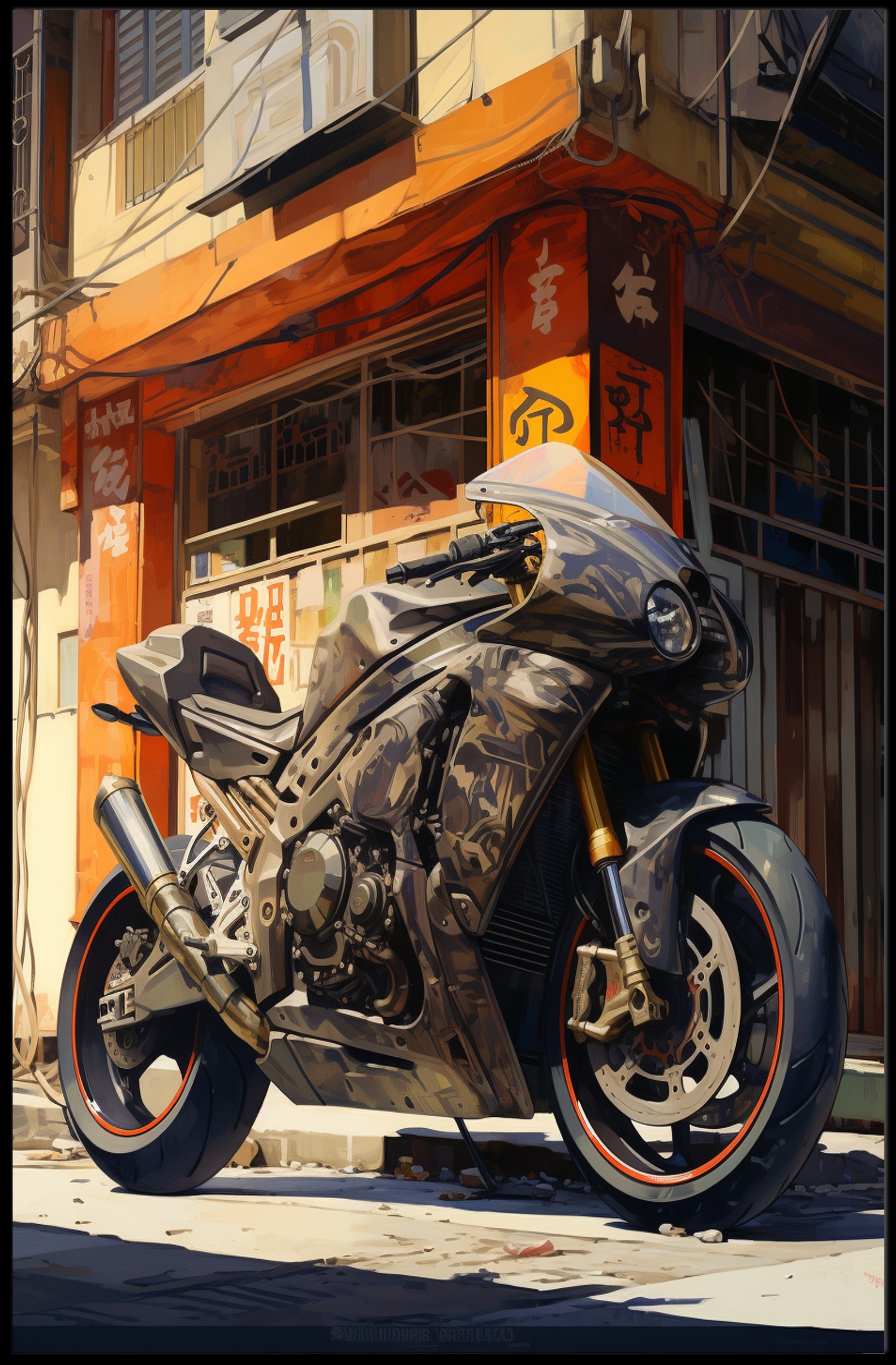 Urban Motorcycle Adventure Poster PosterGoat