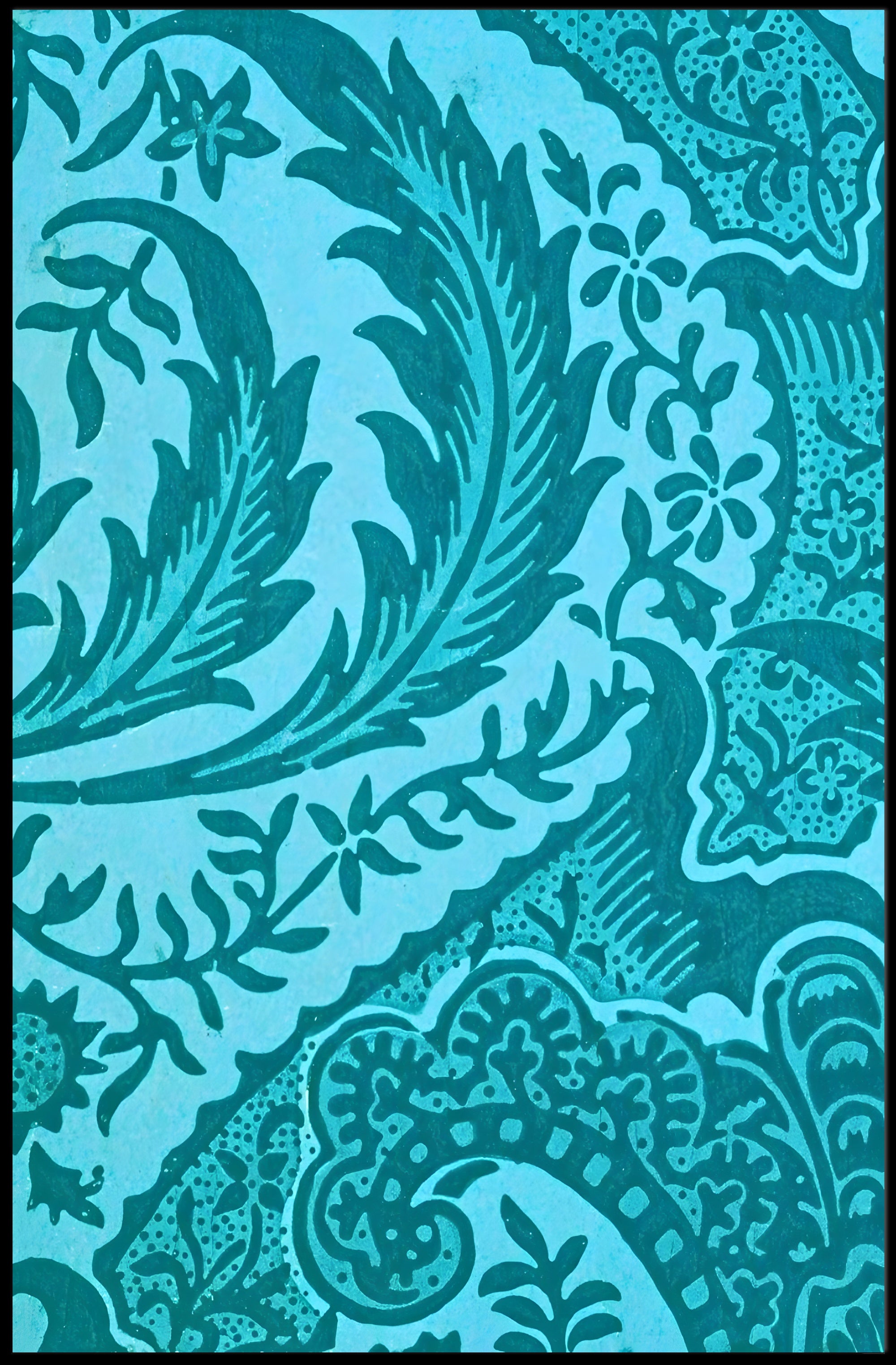 Intricate Teal Patterns Poster