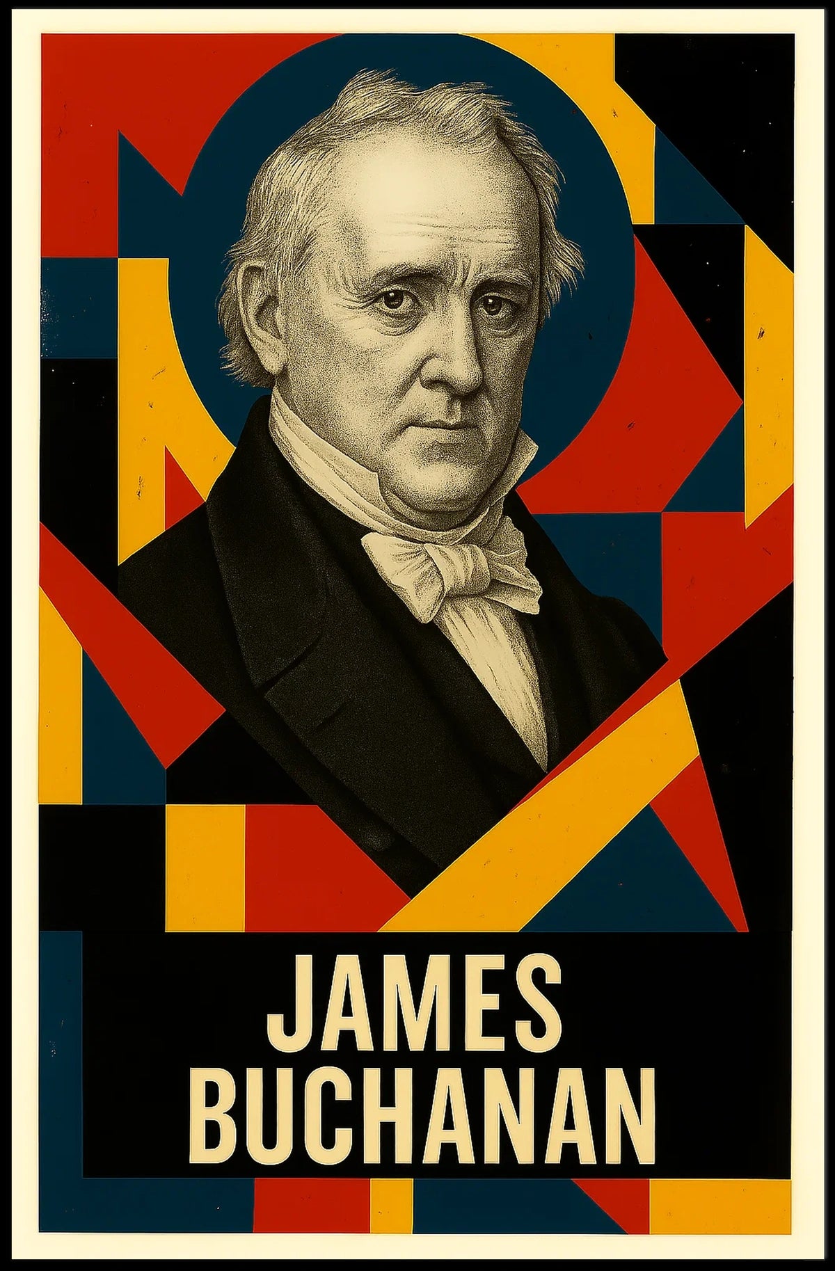 James Buchanan 15th President of the United States Abstract Pop Poster