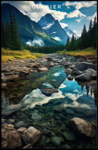 Glacier Tranquil Landscape Poster Travel Wall Art
